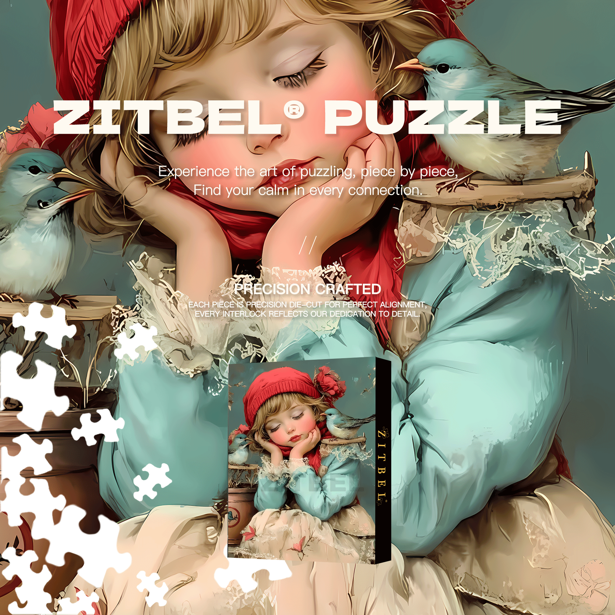 Quiet Girl 2 500pcs/1000pcs Jigsaw Puzzle, Scratch-Resistant, Interactive Family Game & Brain-Boosting DIY Decor, Perfect for Halloween, Christmas & New Year Gifts, Family Puzzle Game
