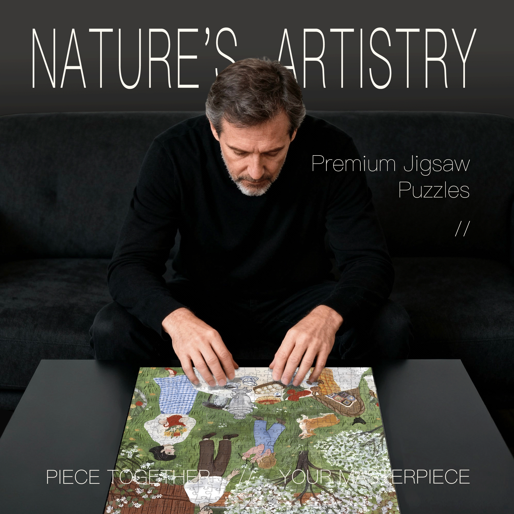 Slow Life Utopia 18 500pcs/1000pcs Jigsaw Puzzle, Scratch-Resistant, Interactive Family Game & Brain-Boosting DIY Decor, Perfect for Halloween, Christmas & New Year Gifts, Family Puzzle Game