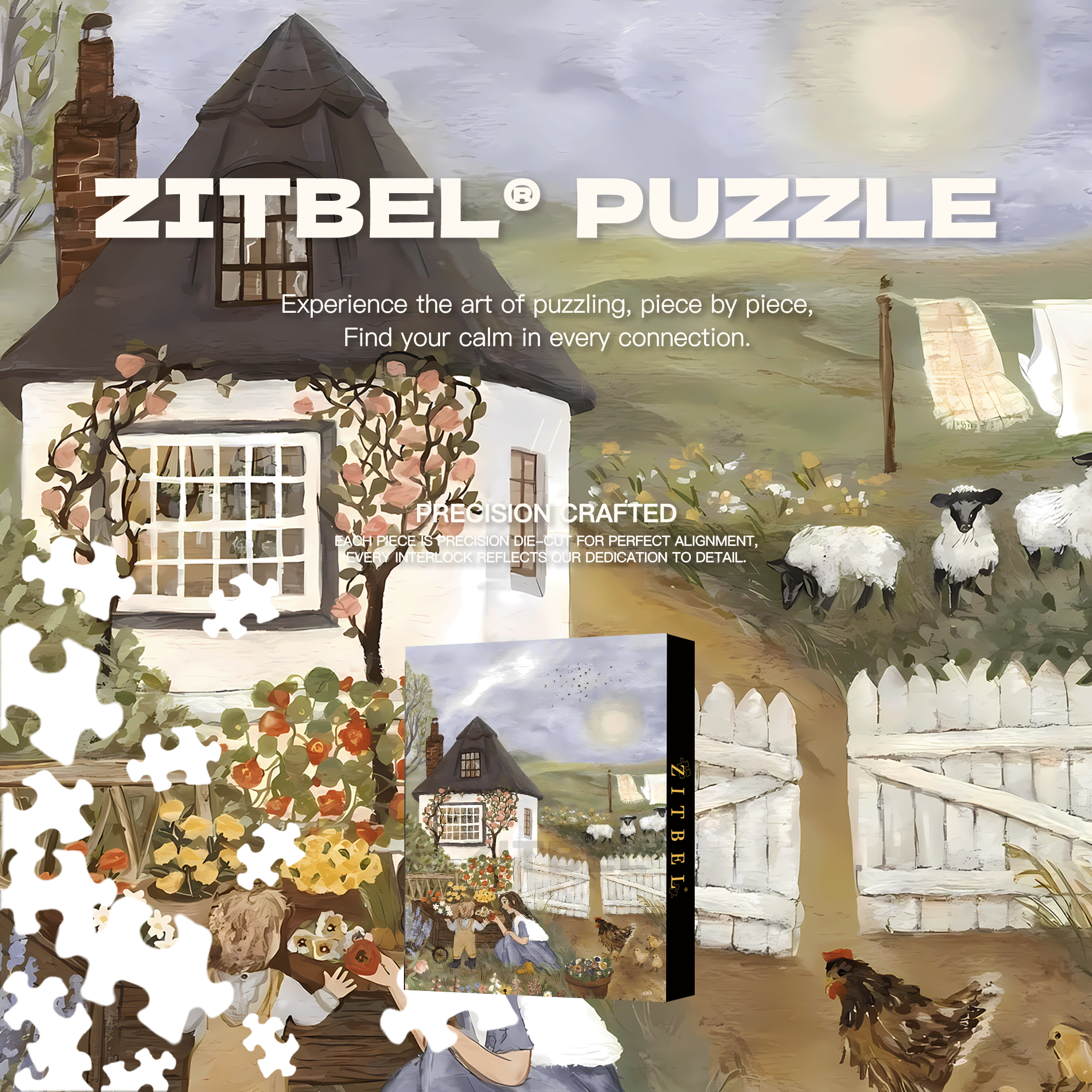 Slow Life Utopia 19 500pcs/1000pcs Jigsaw Puzzle, Scratch-Resistant, Interactive Family Game & Brain-Boosting DIY Decor, Perfect for Halloween, Christmas & New Year Gifts, Family Puzzle Game
