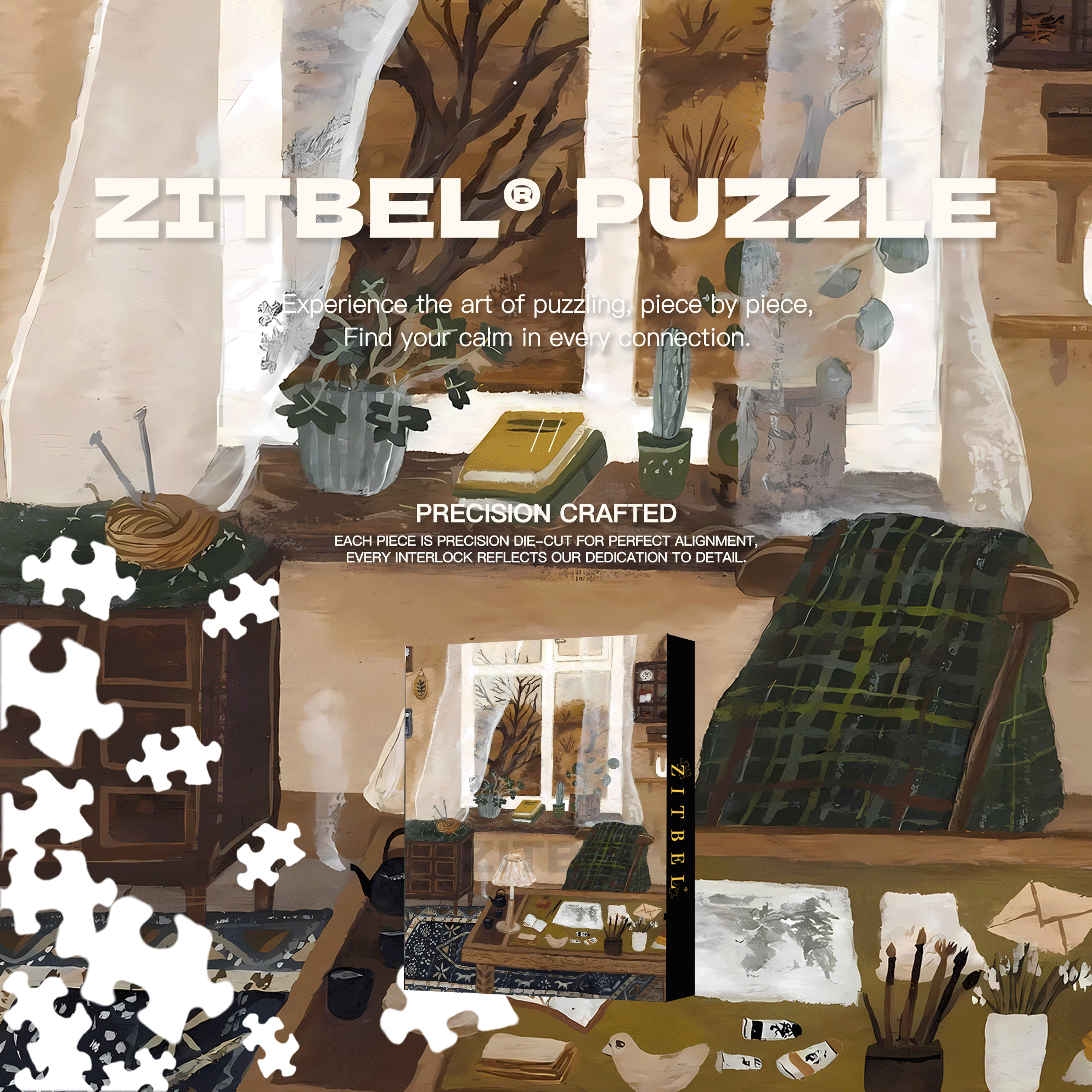 Slow Life Utopia 24 500pcs/1000pcs Jigsaw Puzzle, Scratch-Resistant, Interactive Family Game & Brain-Boosting DIY Decor, Perfect for Halloween, Christmas & New Year Gifts, Family Puzzle Game