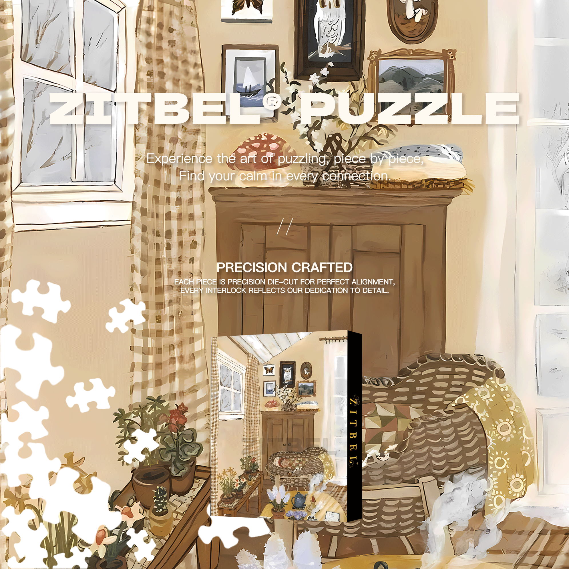 Slow Life Utopia 30 500pcs/1000pcs Jigsaw Puzzle, Scratch-Resistant, Interactive Family Game & Brain-Boosting DIY Decor, Perfect for Halloween, Christmas & New Year Gifts, Family Puzzle Game