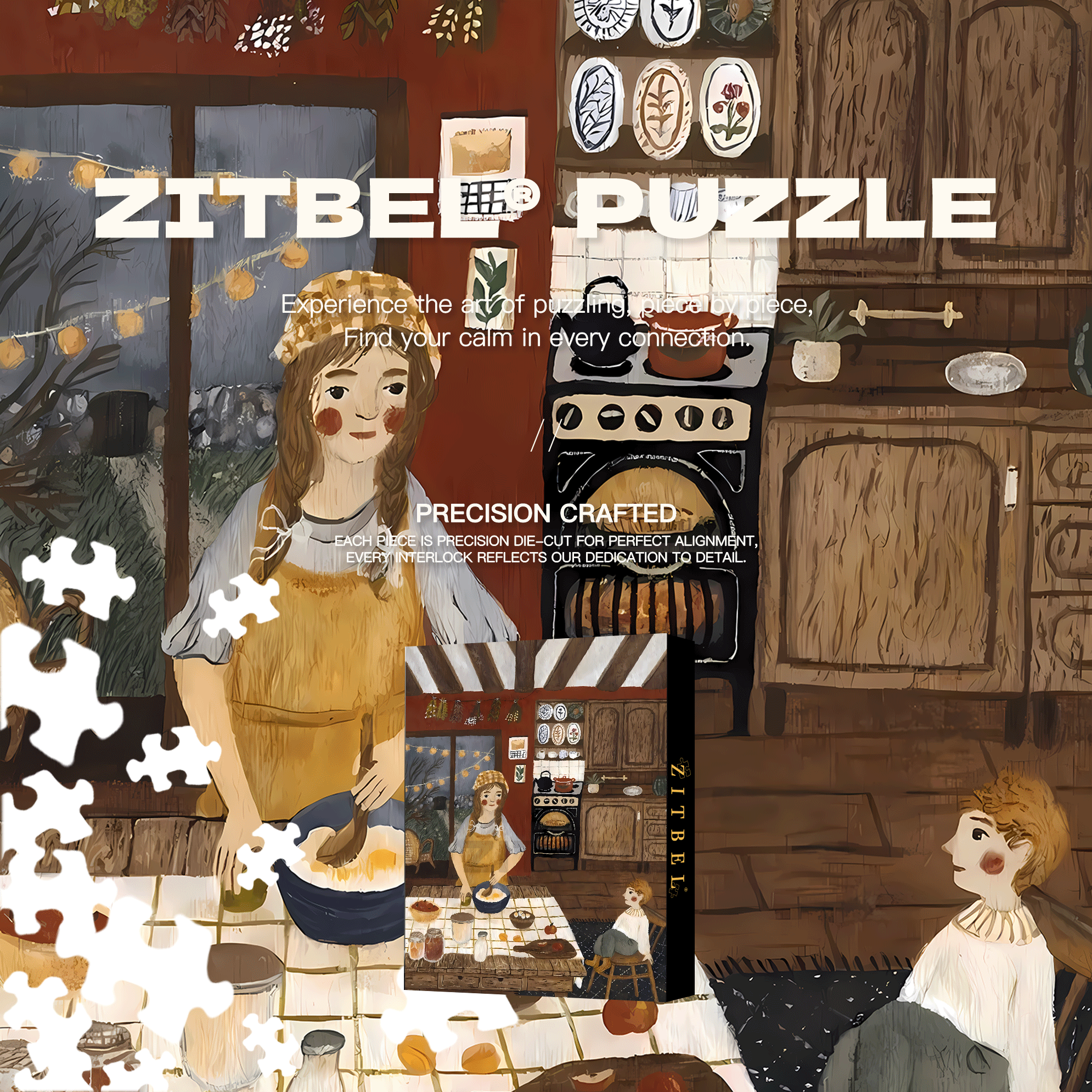 Slow Life Utopia 32 500pcs/1000pcs Jigsaw Puzzle, Scratch-Resistant, Interactive Family Game & Brain-Boosting DIY Decor, Perfect for Halloween, Christmas & New Year Gifts, Family Puzzle Game