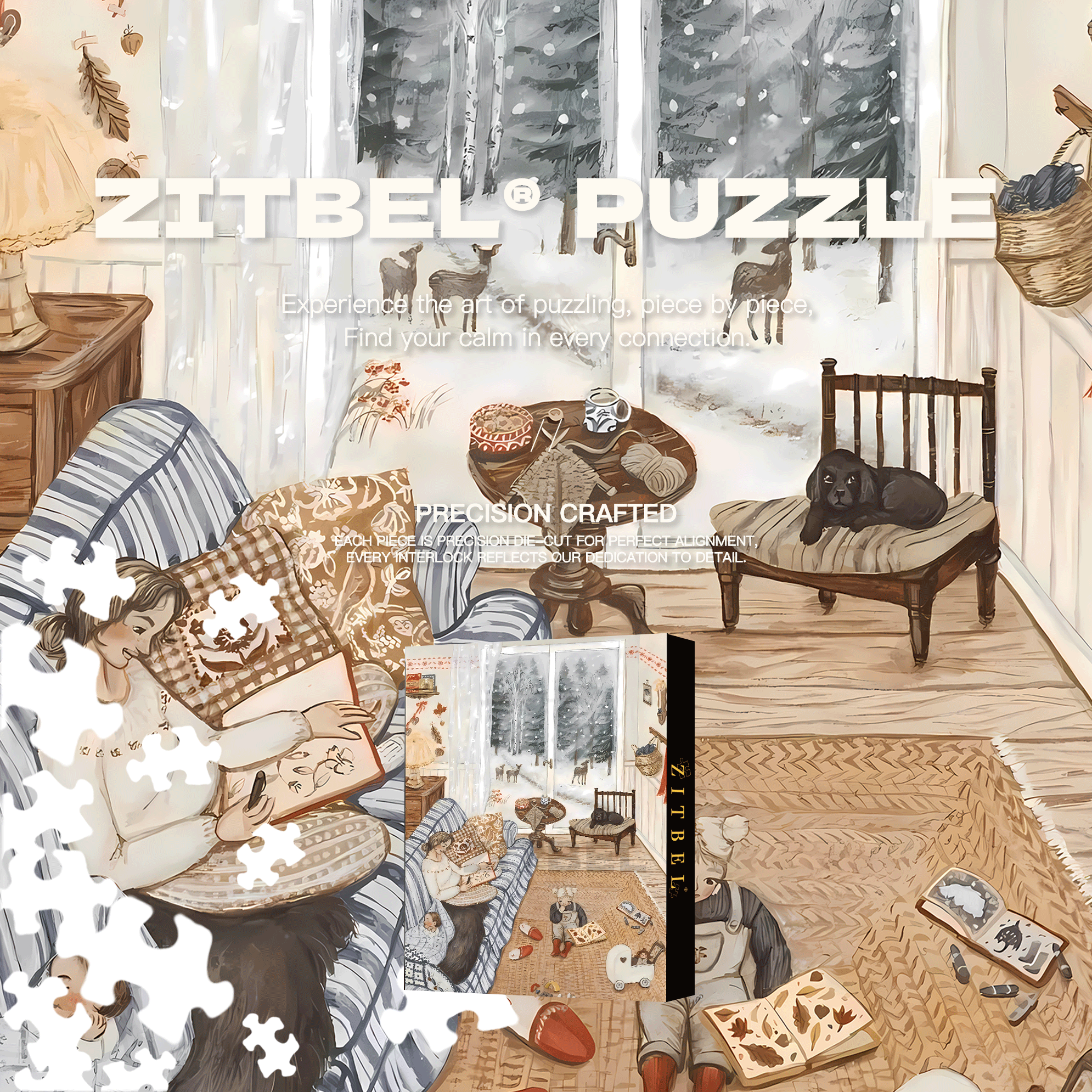 Slow Life Utopia 33 500pcs/1000pcs Jigsaw Puzzle, Scratch-Resistant, Interactive Family Game & Brain-Boosting DIY Decor, Perfect for Halloween, Christmas & New Year Gifts, Family Puzzle Game