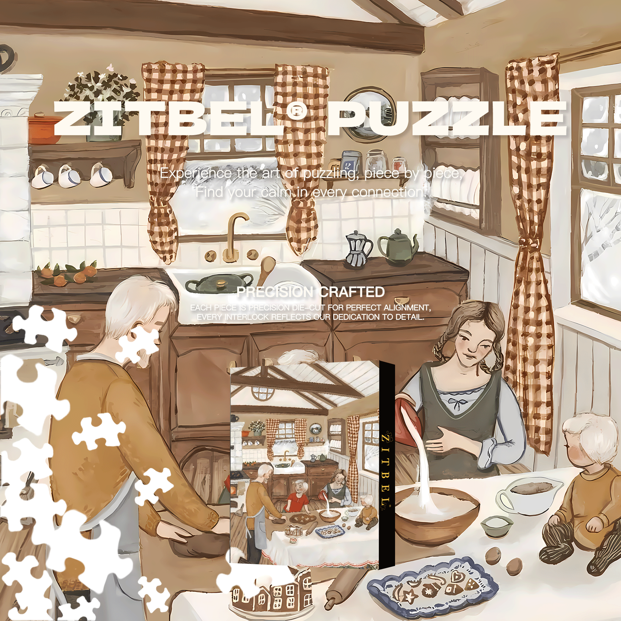 Slow Life Utopia 34 500pcs/1000pcs Jigsaw Puzzle, Scratch-Resistant, Interactive Family Game & Brain-Boosting DIY Decor, Perfect for Halloween, Christmas & New Year Gifts, Family Puzzle Game