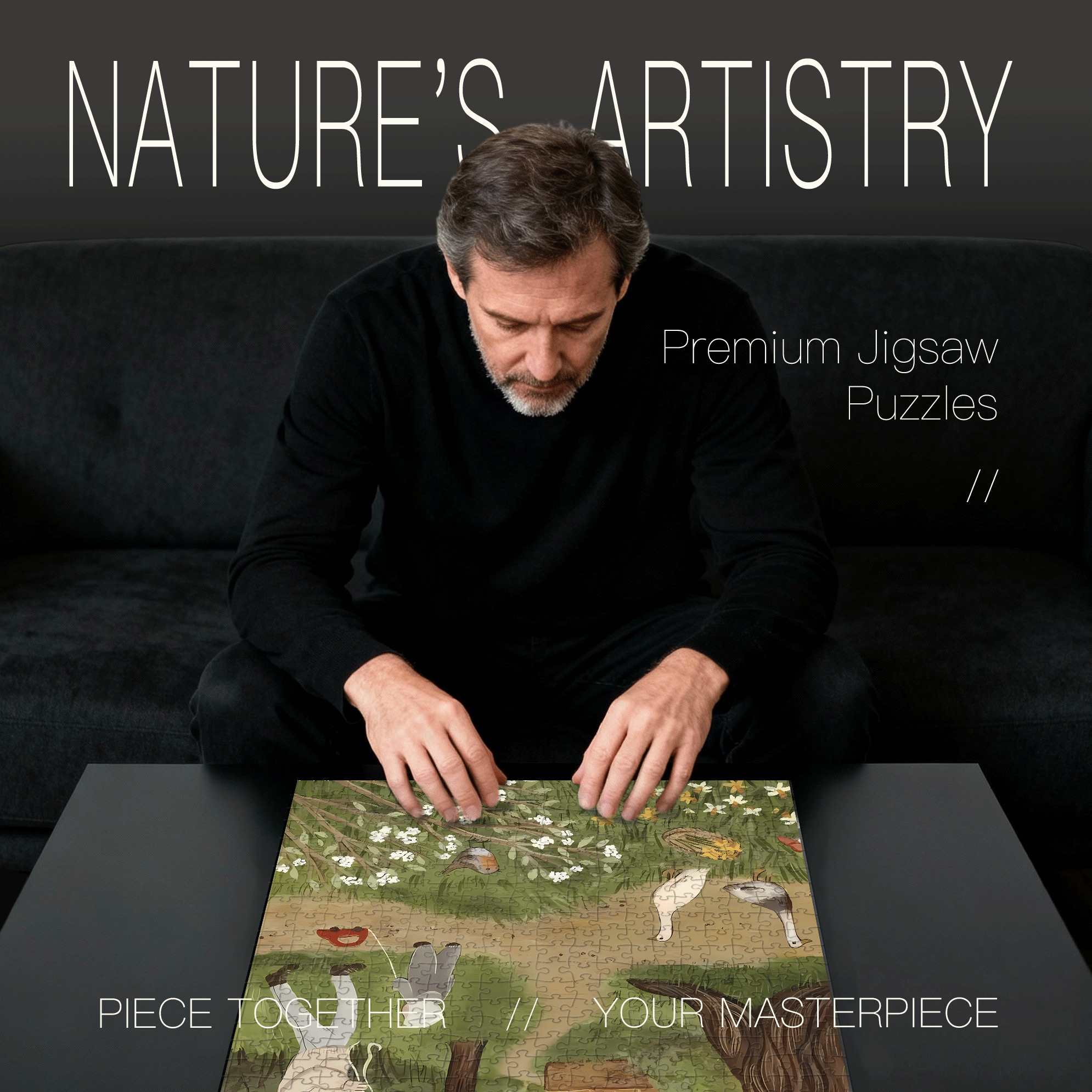 Slow Life Utopia 6 500pcs/1000pcs Jigsaw Puzzle, Scratch-Resistant, Interactive Family Game & Brain-Boosting DIY Decor, Perfect for Halloween, Christmas & New Year Gifts, Family Puzzle Game