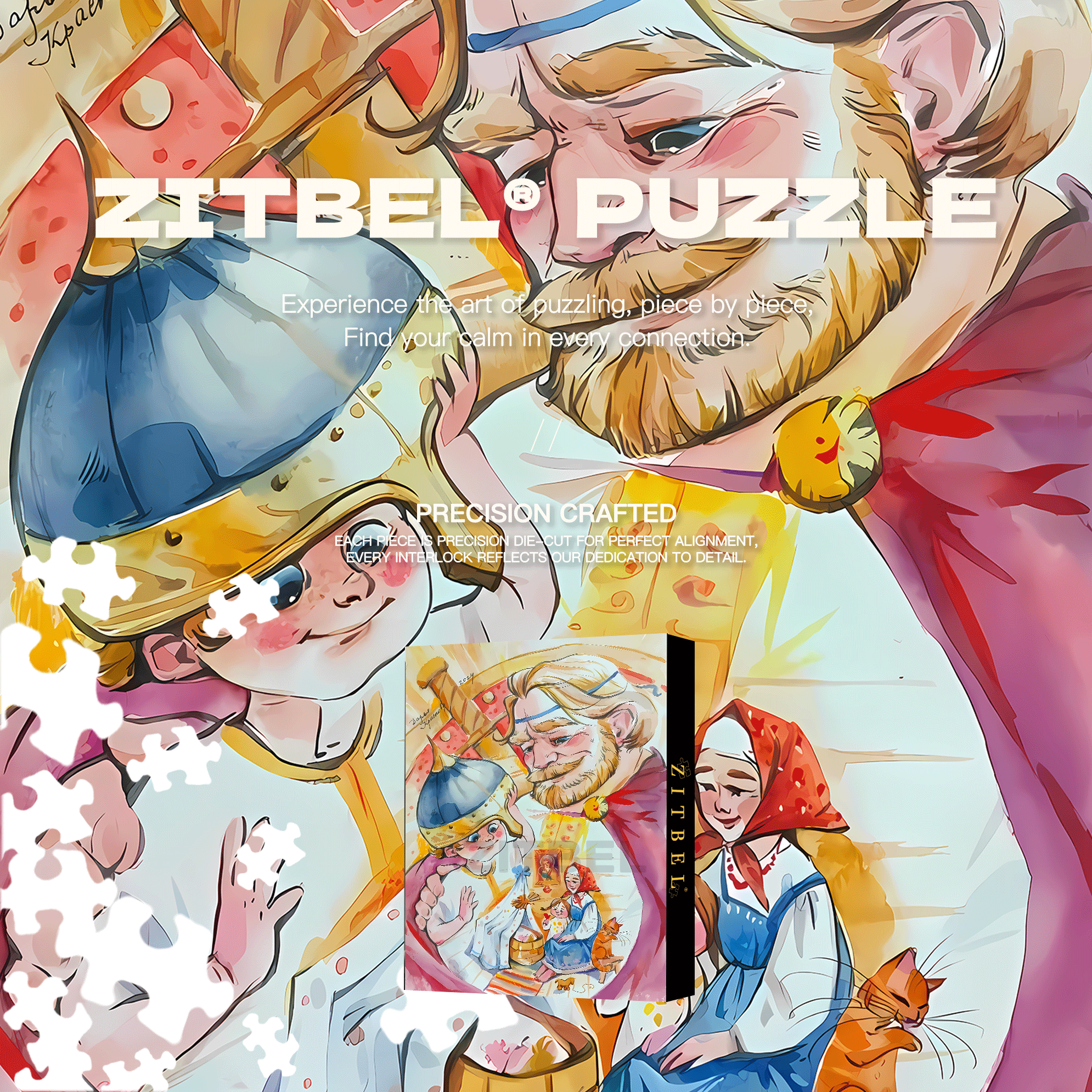 Surrounded By Love 500pcs/1000pcs Jigsaw Puzzle, Scratch-Resistant, Interactive Family Game & Brain-Boosting DIY Decor, Perfect for Halloween, Christmas & New Year Gifts, Family Puzzle Game