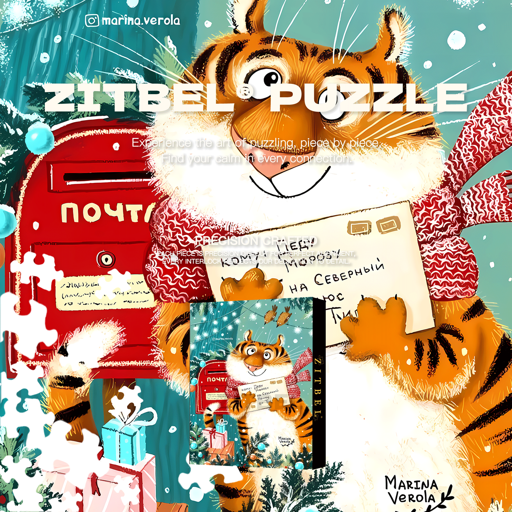 The Tiger's Letter 500pcs/1000pcs Jigsaw Puzzle, Scratch-Resistant, Interactive Family Game & Brain-Boosting DIY Decor, Perfect for Halloween, Christmas & New Year Gifts, Family Puzzle Game