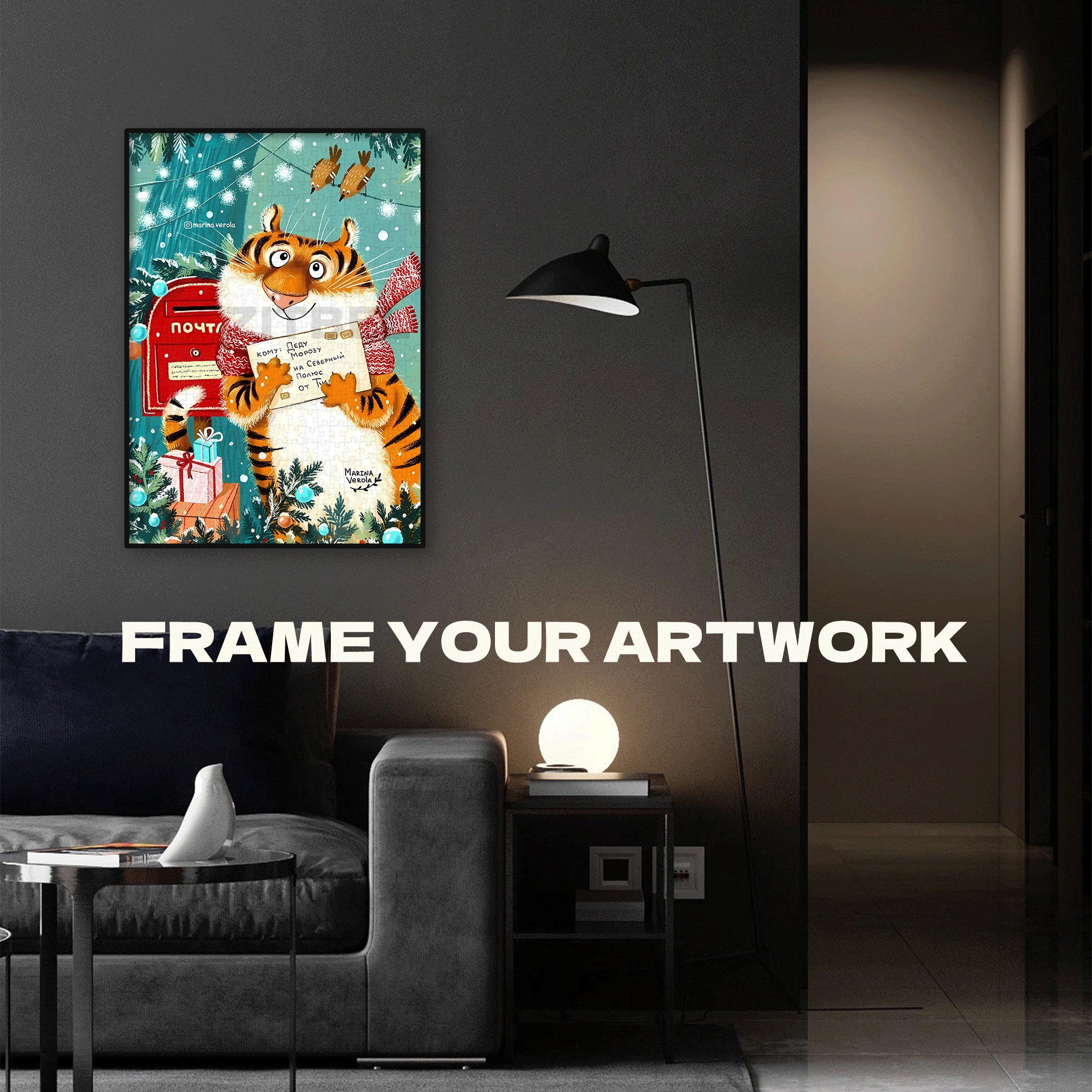 The Tiger's Letter 500pcs/1000pcs Jigsaw Puzzle, Scratch-Resistant, Interactive Family Game & Brain-Boosting DIY Decor, Perfect for Halloween, Christmas & New Year Gifts, Family Puzzle Game