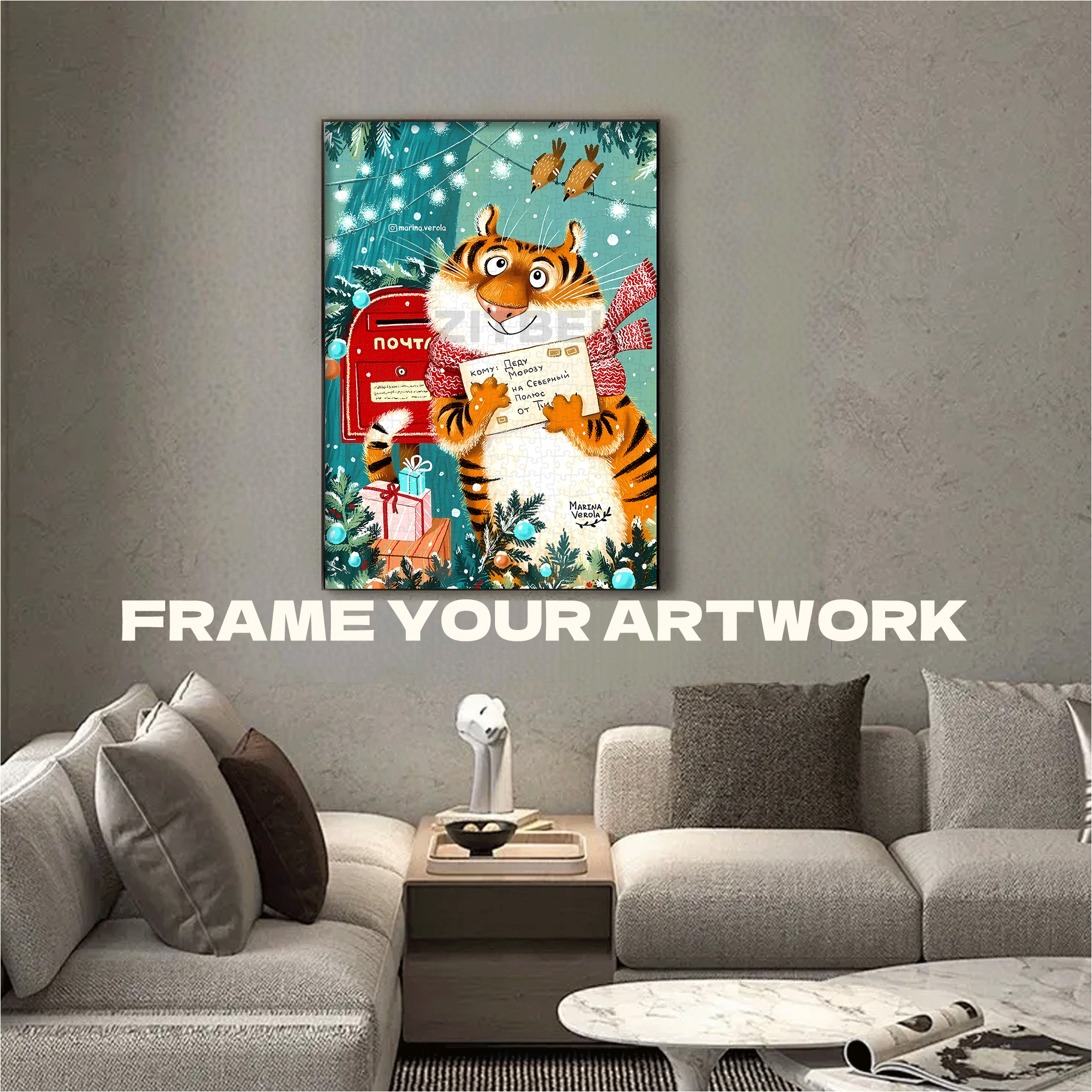 The Tiger's Letter 500pcs/1000pcs Jigsaw Puzzle, Scratch-Resistant, Interactive Family Game & Brain-Boosting DIY Decor, Perfect for Halloween, Christmas & New Year Gifts, Family Puzzle Game