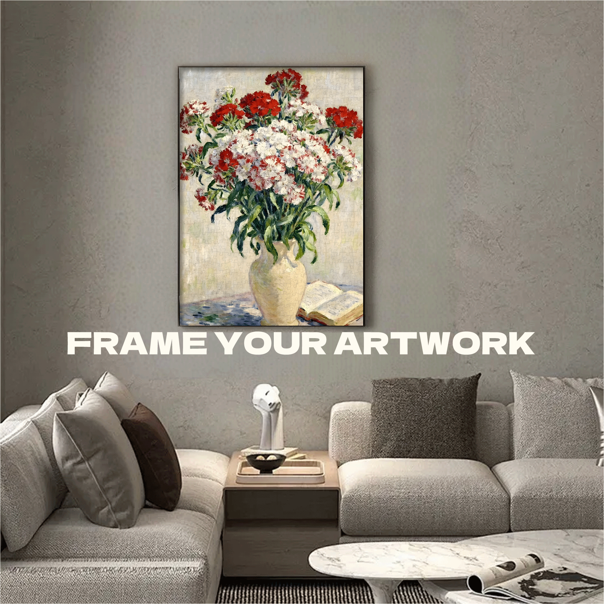 Flower Sketching 4 500pcs/1000pcs Jigsaw Puzzle, Scratch-Resistant, Interactive Family Game & Brain-Boosting DIY Decor, Perfect for Halloween, Christmas & New Year Gifts, Family Puzzle Game