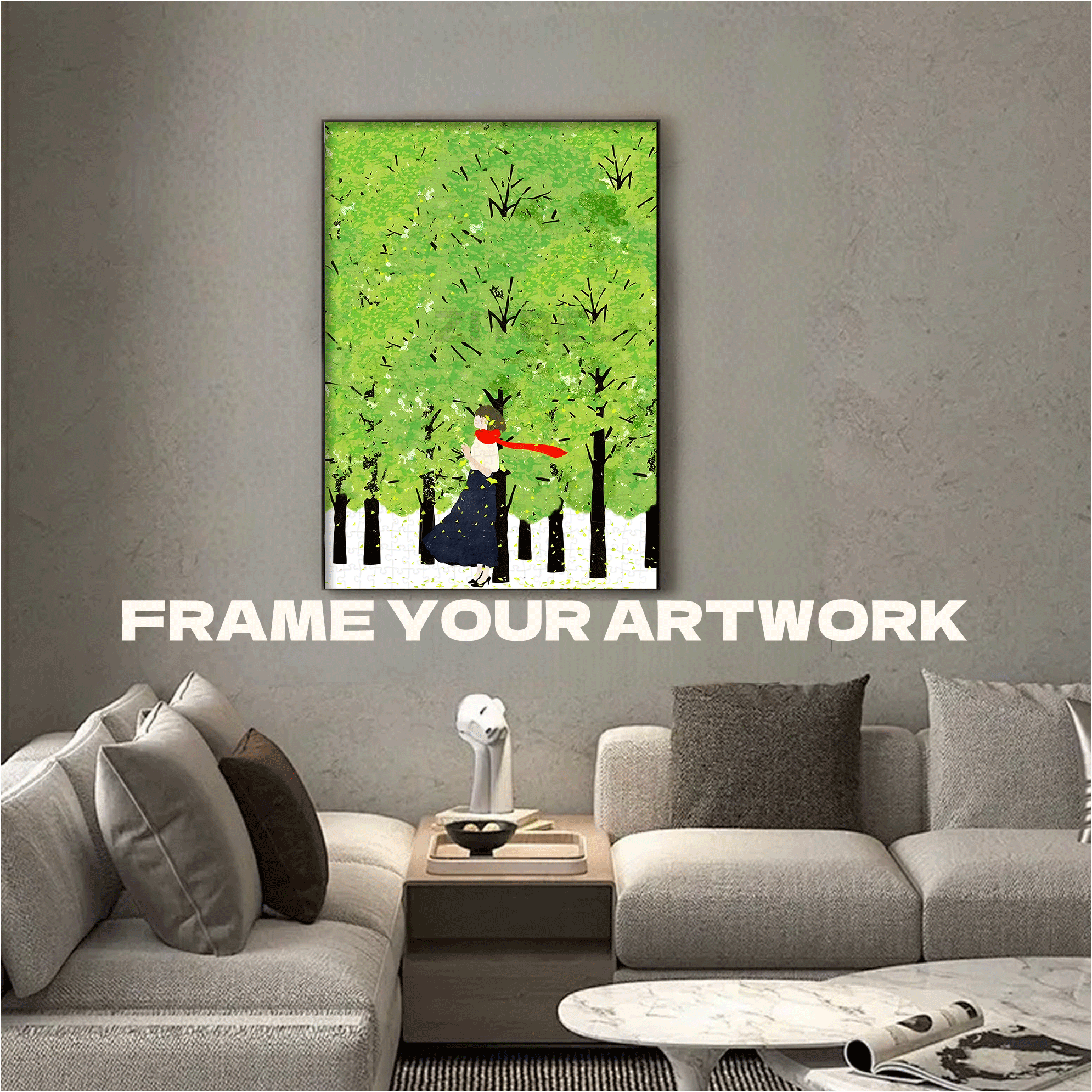 Girl's Heart 500pcs/1000pcs Jigsaw Puzzle, Scratch-Resistant, Interactive Family Game & Brain-Boosting DIY Decor, Perfect for Halloween, Christmas & New Year Gifts, Family Puzzle Game