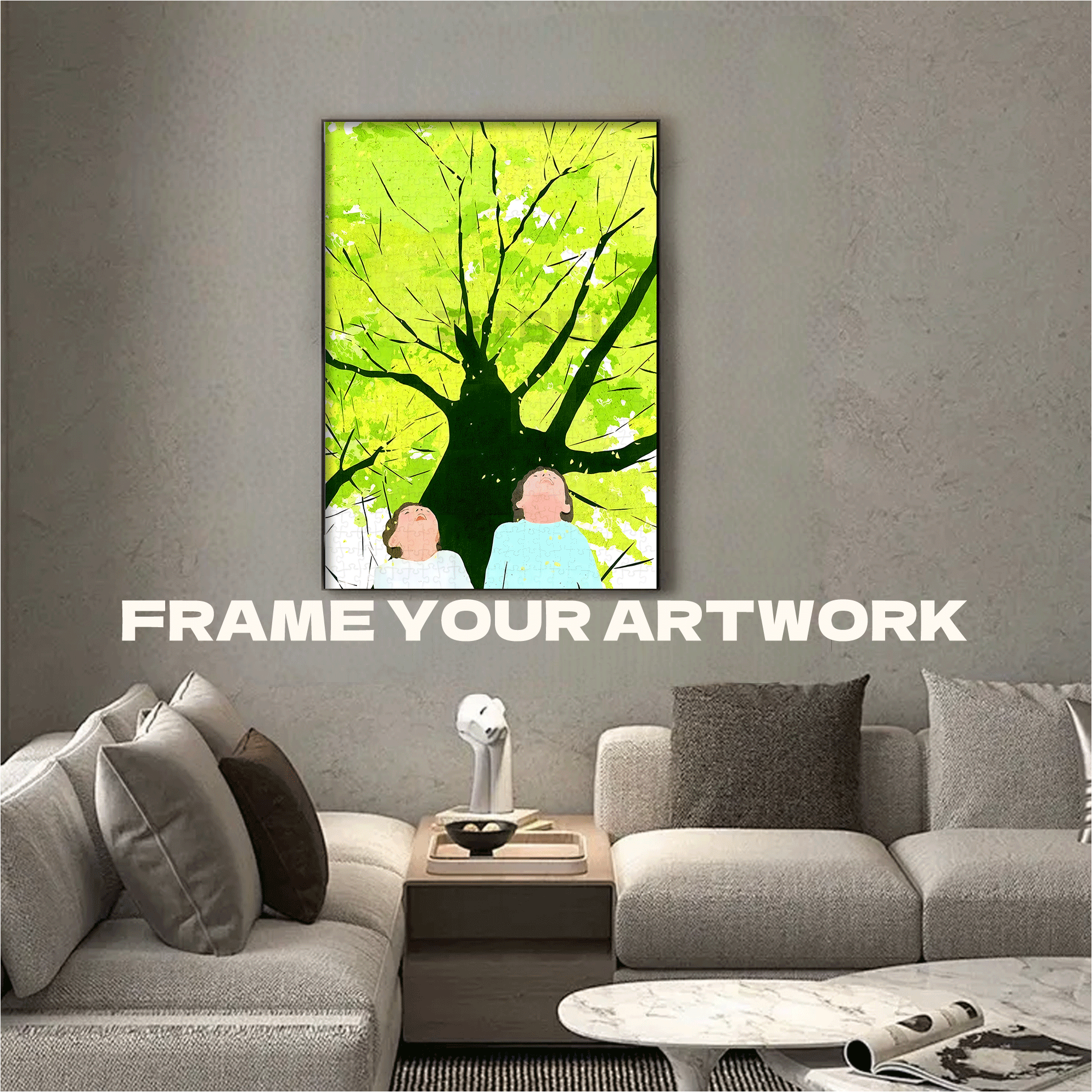 Look Up!Children 500pcs/1000pcs Jigsaw Puzzle, Scratch-Resistant, Interactive Family Game & Brain-Boosting DIY Decor, Perfect for Halloween, Christmas & New Year Gifts, Family Puzzle Game