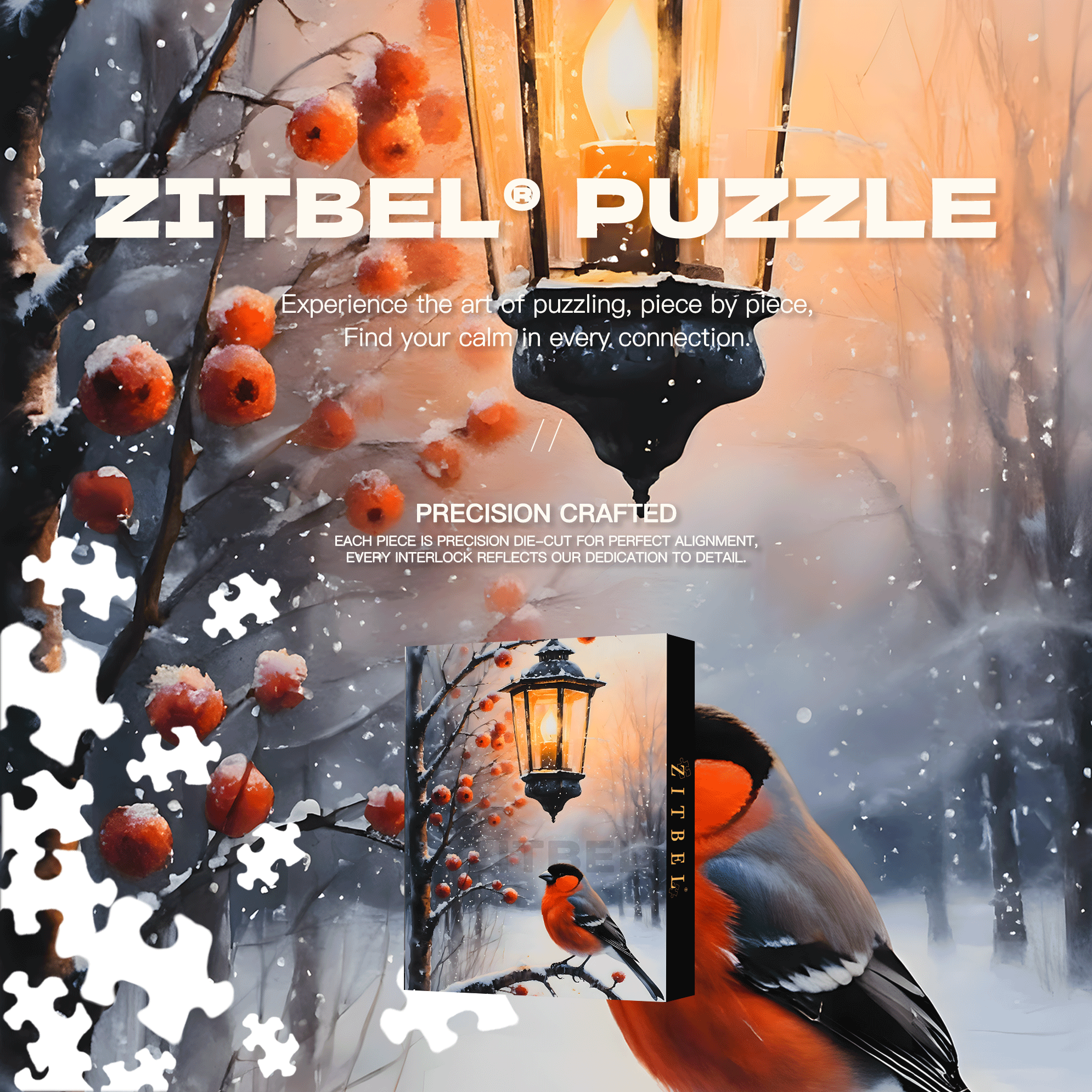 Northern Cardinals 2 500pcs/1000pcs Jigsaw Puzzle, Scratch-Resistant, Interactive Family Game & Brain-Boosting DIY Decor, Perfect for Halloween, Christmas & New Year Gifts, Family Puzzle Game