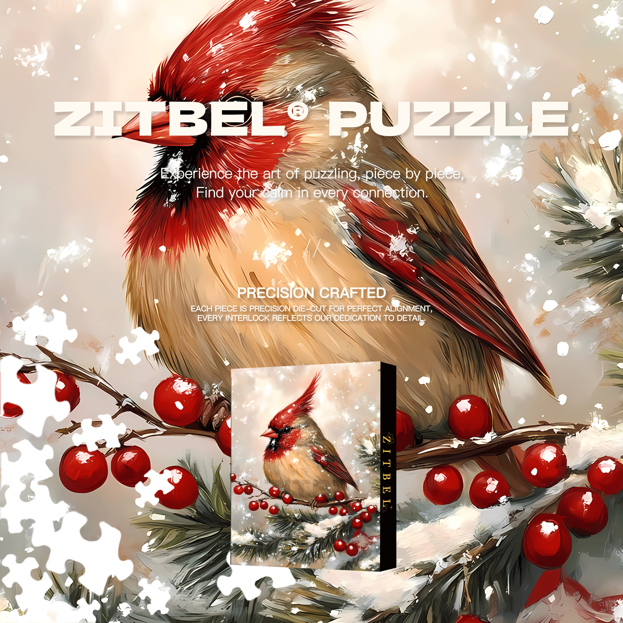 Northern Red Bird Team 500pcs/1000pcs Jigsaw Puzzle, Scratch-Resistant, Interactive Family Game & Brain-Boosting DIY Decor, Perfect for Halloween, Christmas & New Year Gifts, Family Puzzle Game