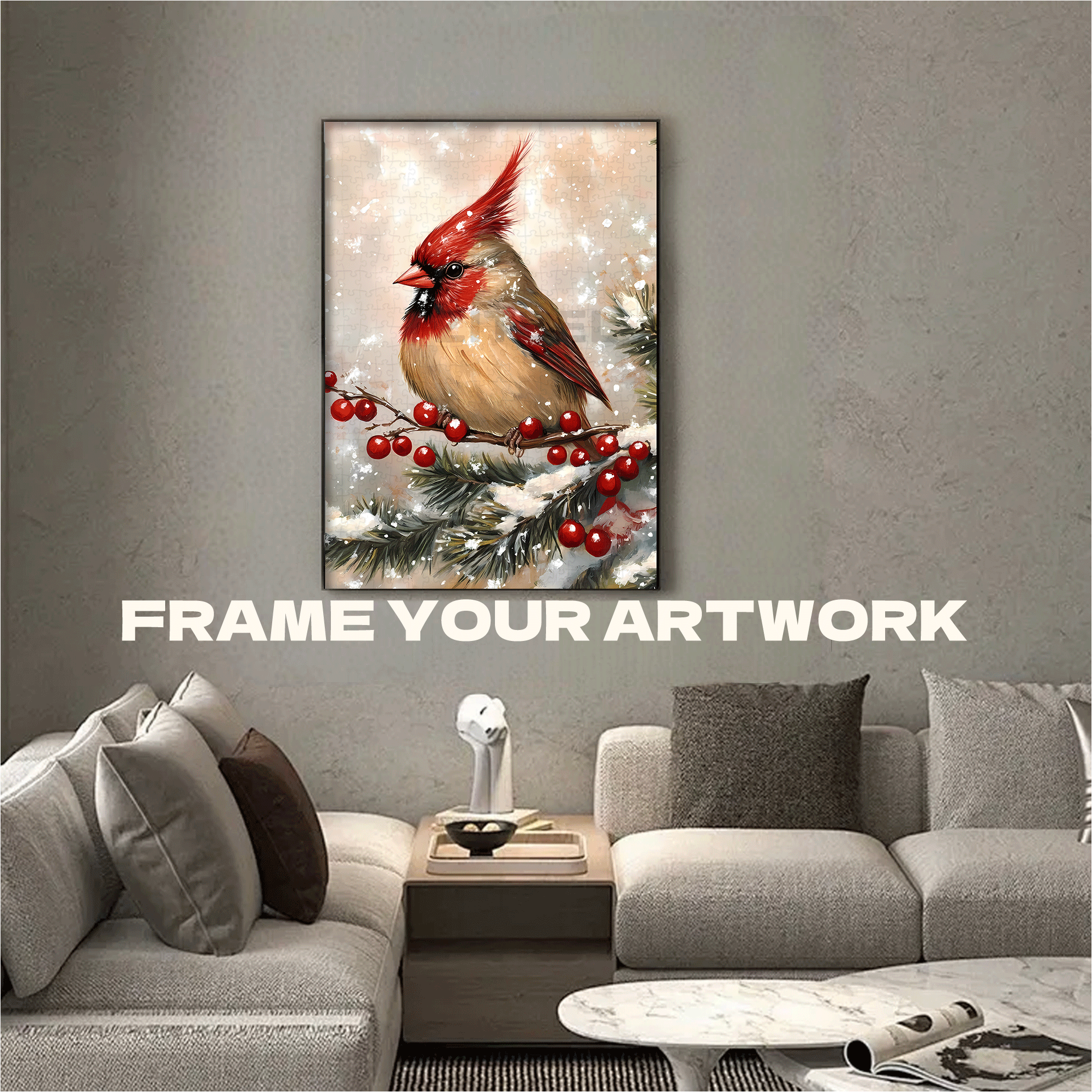 Northern Red Bird Team 500pcs/1000pcs Jigsaw Puzzle, Scratch-Resistant, Interactive Family Game & Brain-Boosting DIY Decor, Perfect for Halloween, Christmas & New Year Gifts, Family Puzzle Game