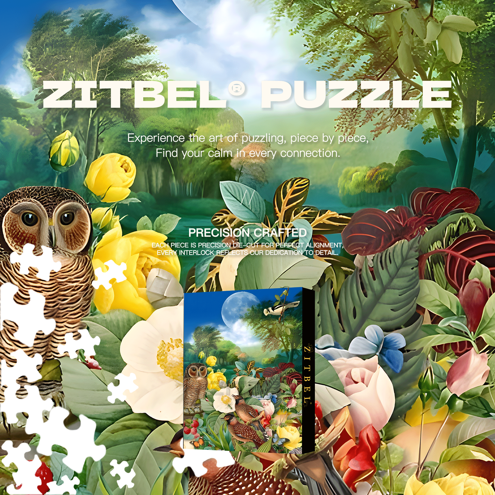 Primeval Forest 500pcs/1000pcs Jigsaw Puzzle, Scratch-Resistant, Interactive Family Game & Brain-Boosting DIY Decor, Perfect for Halloween, Christmas & New Year Gifts, Family Puzzle Game