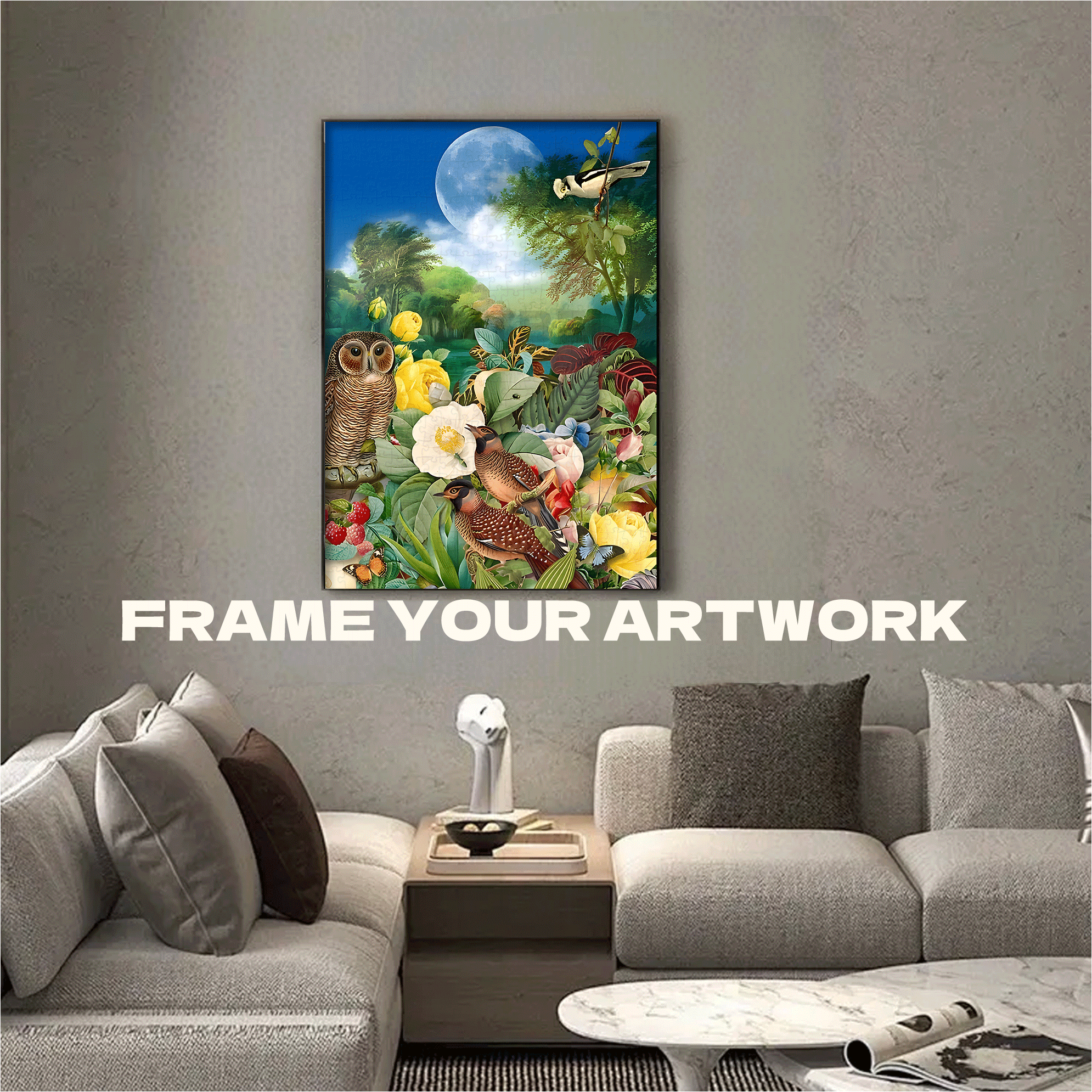 Primeval Forest 500pcs/1000pcs Jigsaw Puzzle, Scratch-Resistant, Interactive Family Game & Brain-Boosting DIY Decor, Perfect for Halloween, Christmas & New Year Gifts, Family Puzzle Game