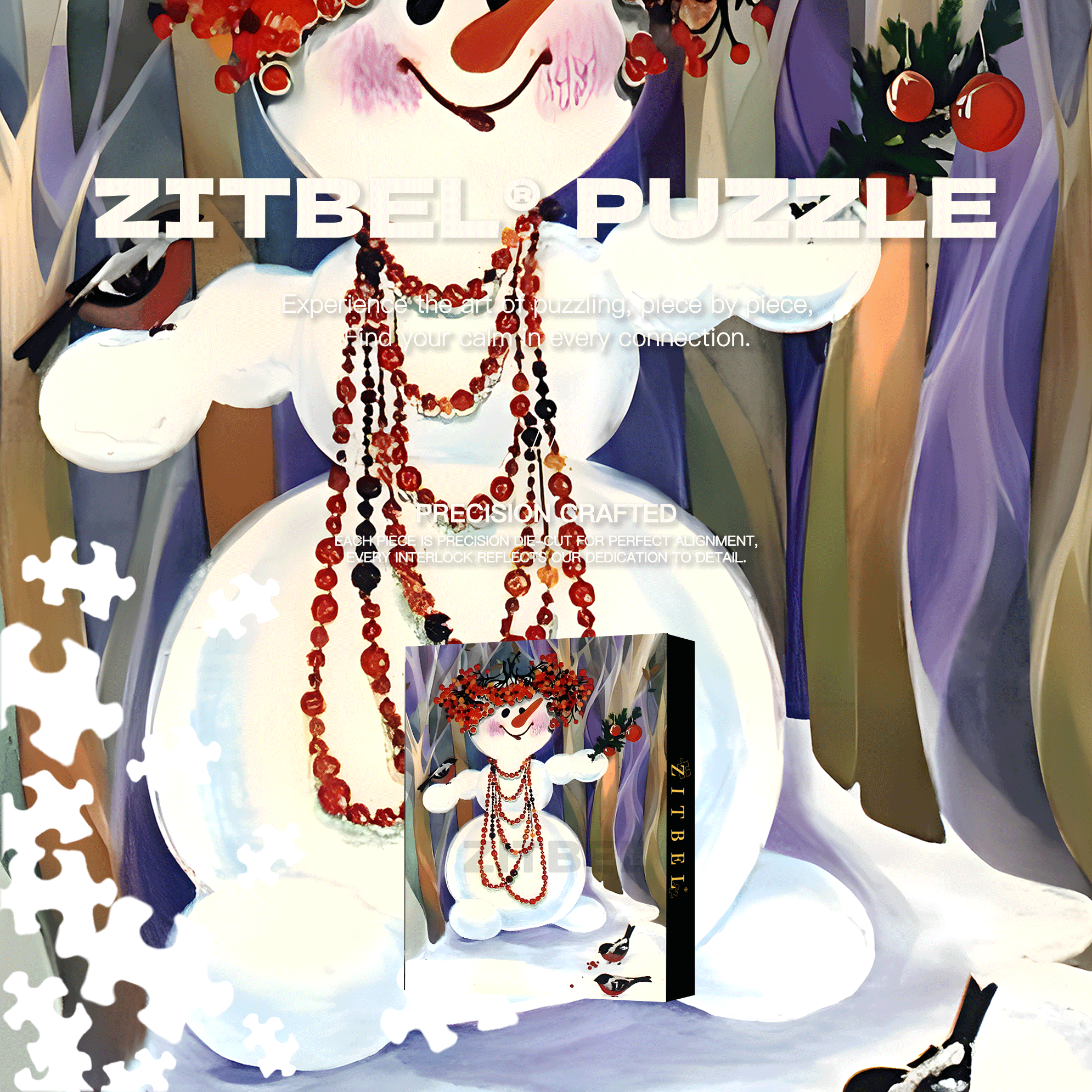 Snowman Lady 500pcs/1000pcs Jigsaw Puzzle, Scratch-Resistant, Interactive Family Game & Brain-Boosting DIY Decor, Perfect for Halloween, Christmas & New Year Gifts, Family Puzzle Game