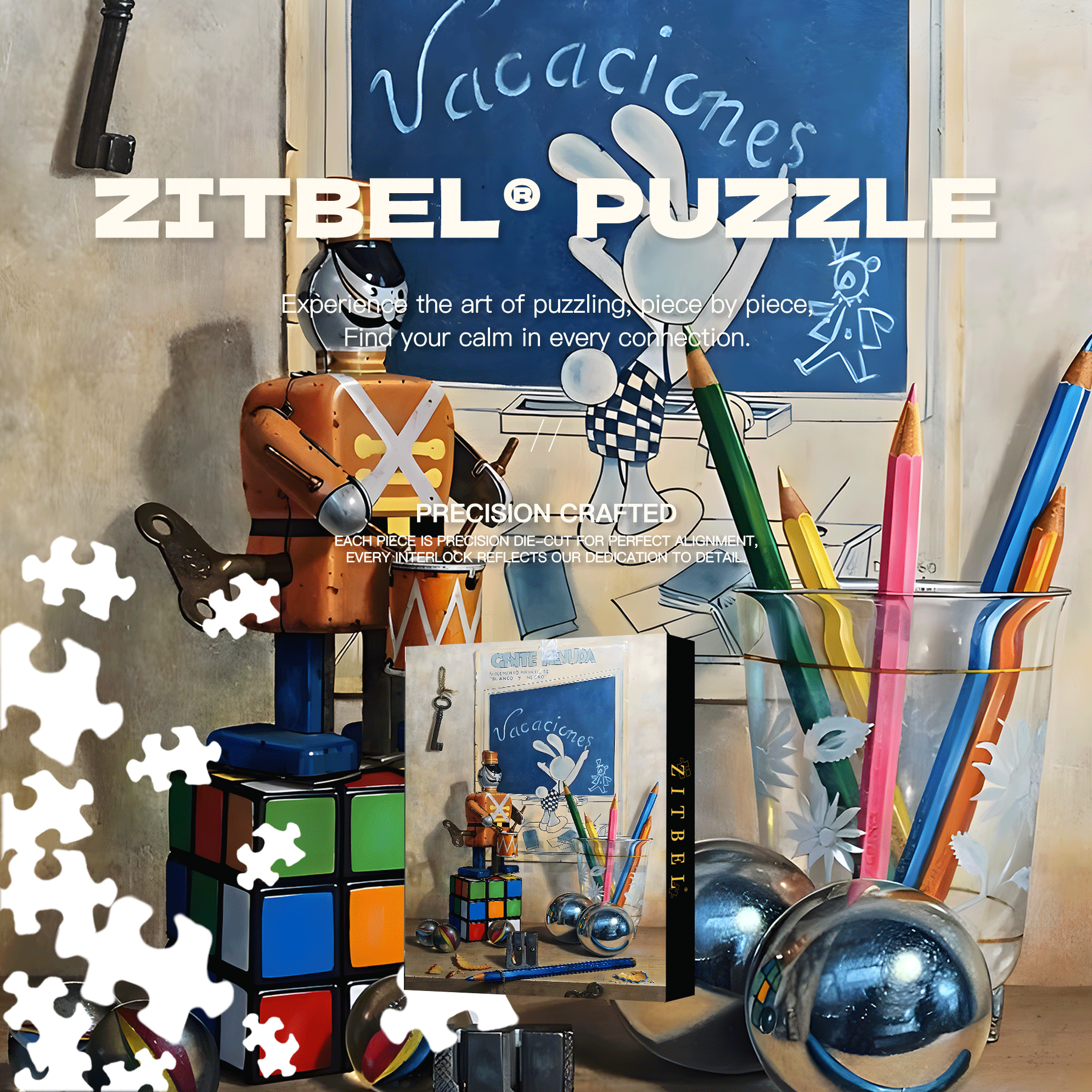 Vacaciones 500pcs/1000pcs Jigsaw Puzzle, Scratch-Resistant, Interactive Family Game & Brain-Boosting DIY Decor, Perfect for Halloween, Christmas & New Year Gifts, Family Puzzle Game