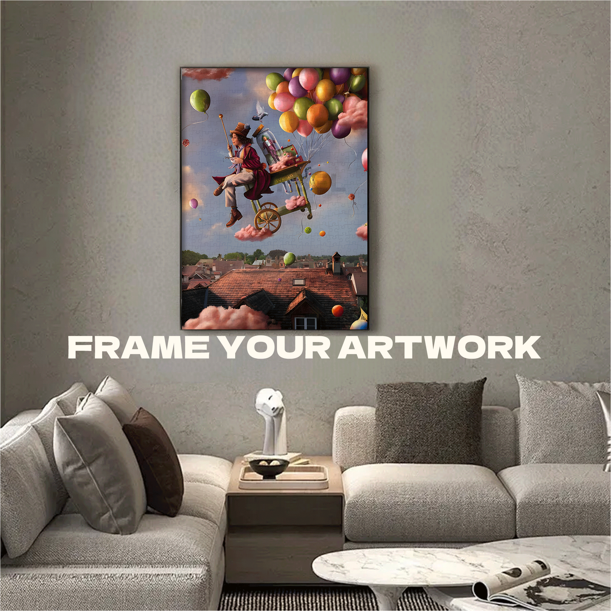 Wonka 500pcs/1000pcs Jigsaw Puzzle, Scratch-Resistant, Interactive Family Game & Brain-Boosting DIY Decor, Perfect for Halloween, Christmas & New Year Gifts, Family Puzzle Game