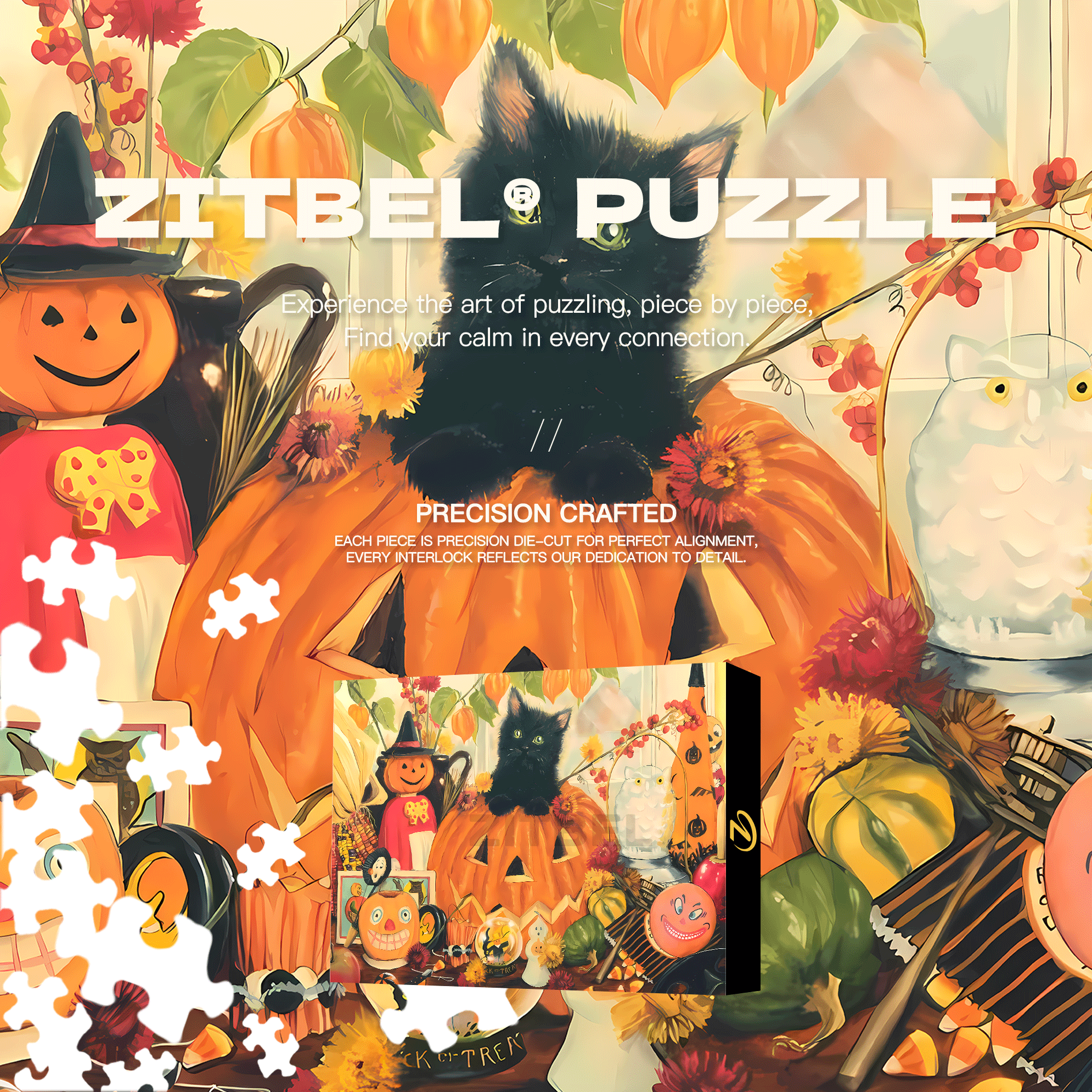 All Saints' Day 500pcs/1000pcs Jigsaw Puzzle, Scratch-Resistant, Interactive Family Game & Brain-Boosting DIY Decor, Perfect for Halloween, Christmas & New Year Gifts, Family Puzzle Game