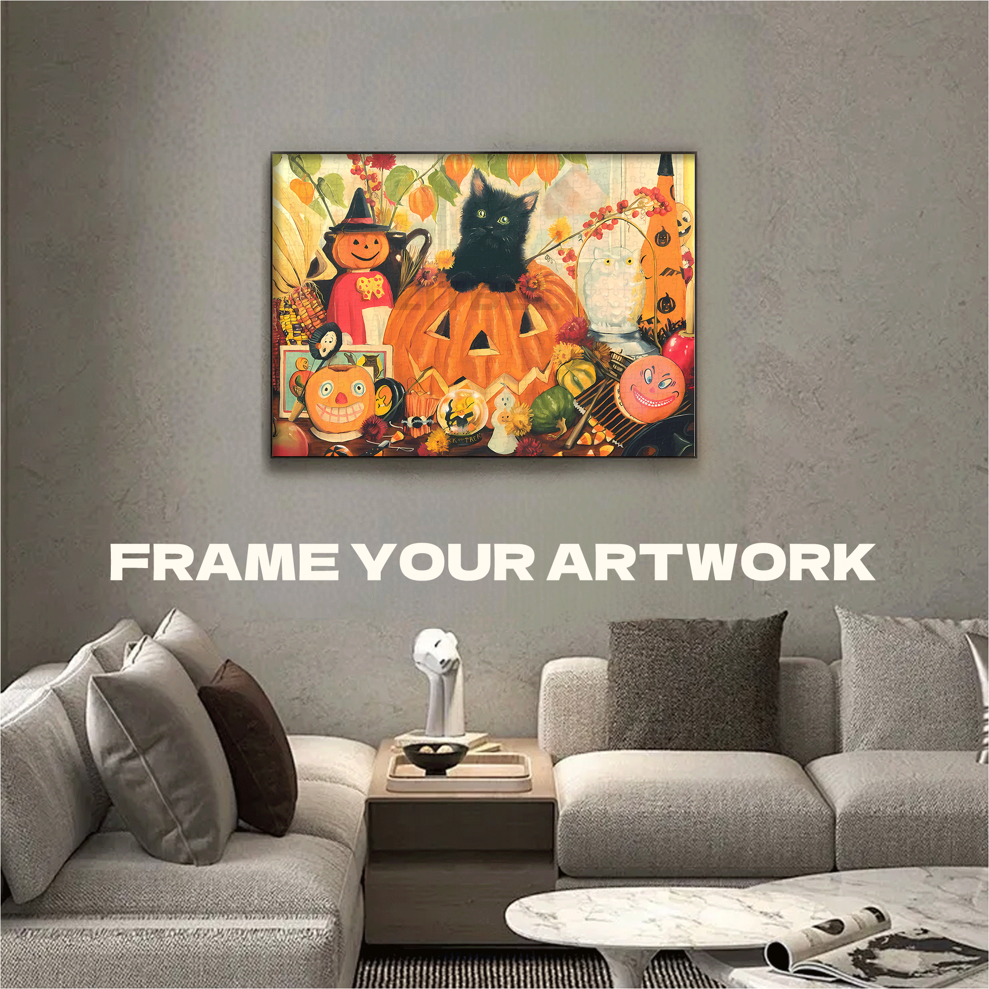 All Saints' Day 500pcs/1000pcs Jigsaw Puzzle, Scratch-Resistant, Interactive Family Game & Brain-Boosting DIY Decor, Perfect for Halloween, Christmas & New Year Gifts, Family Puzzle Game