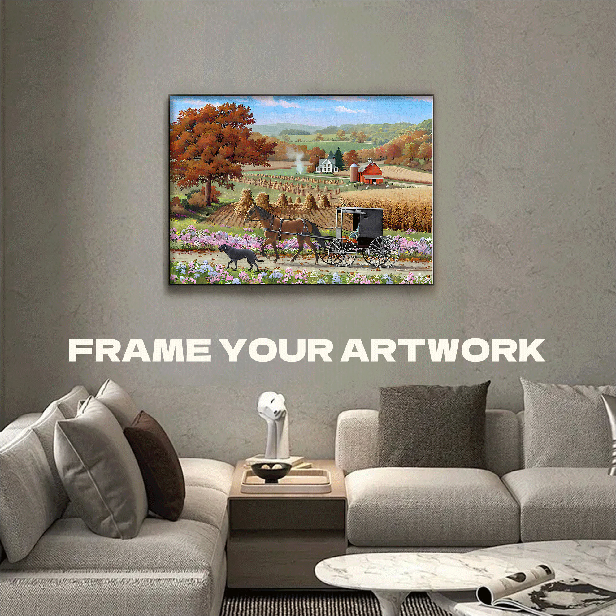Almost Heaven 500pcs/1000pcs Jigsaw Puzzle, Scratch-Resistant, Interactive Family Game & Brain-Boosting DIY Decor, Perfect for Halloween, Christmas & New Year Gifts, Family Puzzle Game