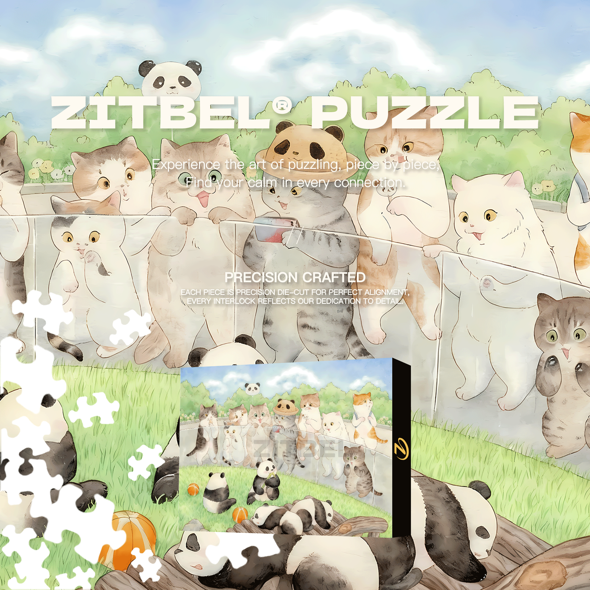 At The Zoo 500pcs/1000pcs Jigsaw Puzzle, Scratch-Resistant, Interactive Family Game & Brain-Boosting DIY Decor, Perfect for Halloween, Christmas & New Year Gifts, Family Puzzle Game