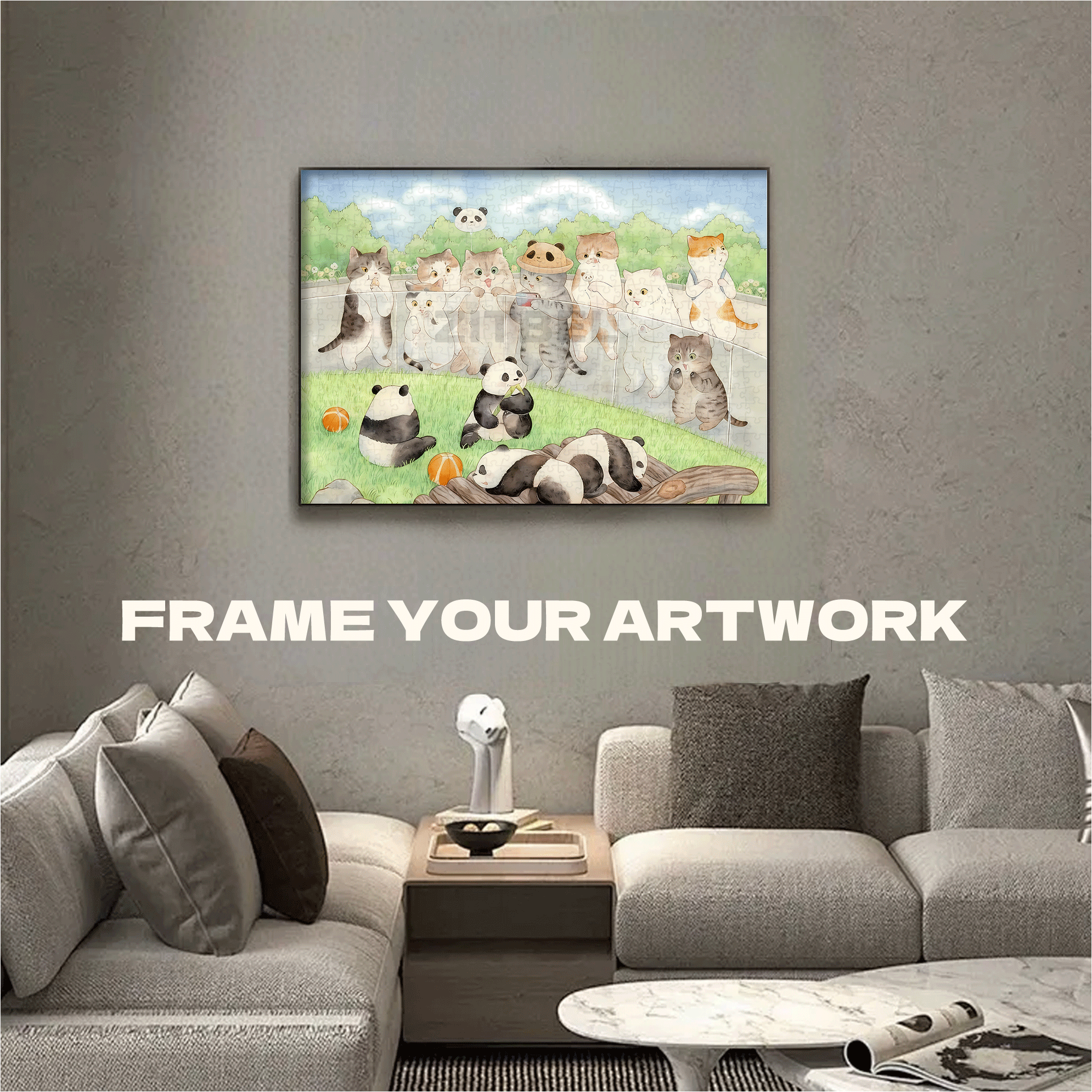 At The Zoo 500pcs/1000pcs Jigsaw Puzzle, Scratch-Resistant, Interactive Family Game & Brain-Boosting DIY Decor, Perfect for Halloween, Christmas & New Year Gifts, Family Puzzle Game