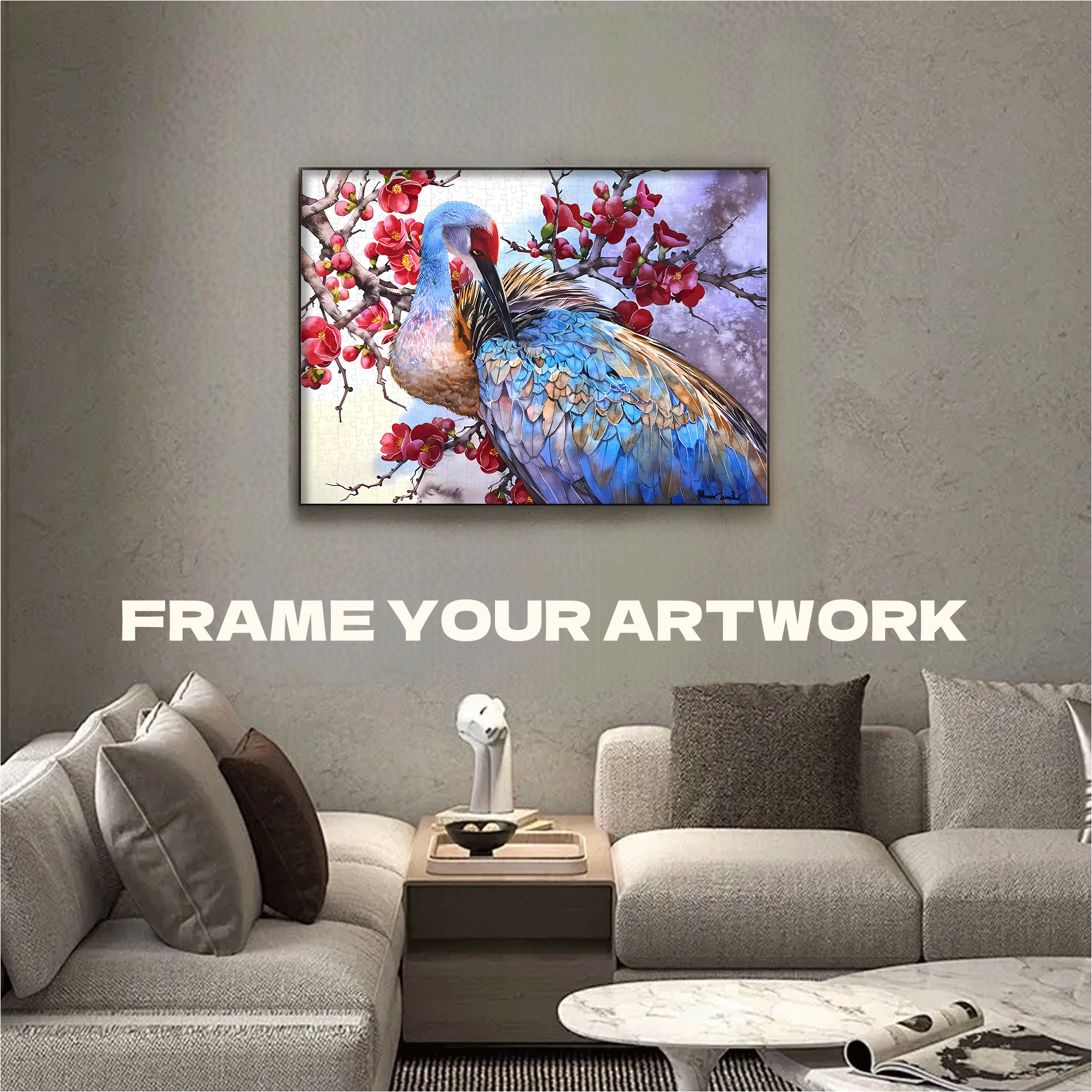 Brilliant Feathers 500pcs/1000pcs Jigsaw Puzzle, Scratch-Resistant, Interactive Family Game & Brain-Boosting DIY Decor, Perfect for Halloween, Christmas & New Year Gifts, Family Puzzle Game