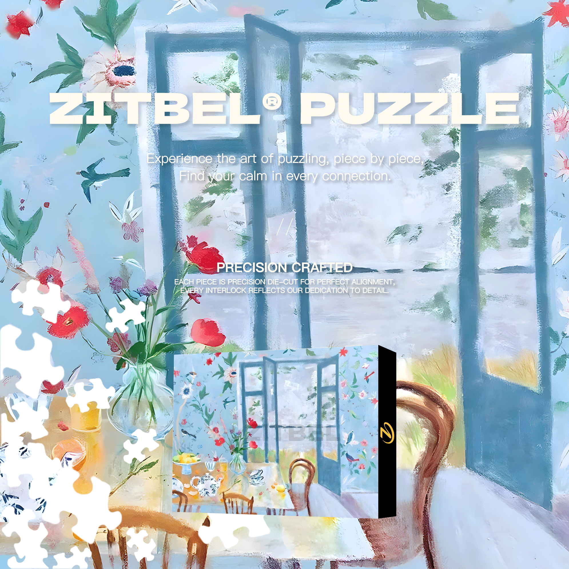 Eternal Beauty 10 500pcs/1000pcs Jigsaw Puzzle, Scratch-Resistant, Interactive Family Game & Brain-Boosting DIY Decor, Perfect for Halloween, Christmas & New Year Gifts, Family Puzzle Game