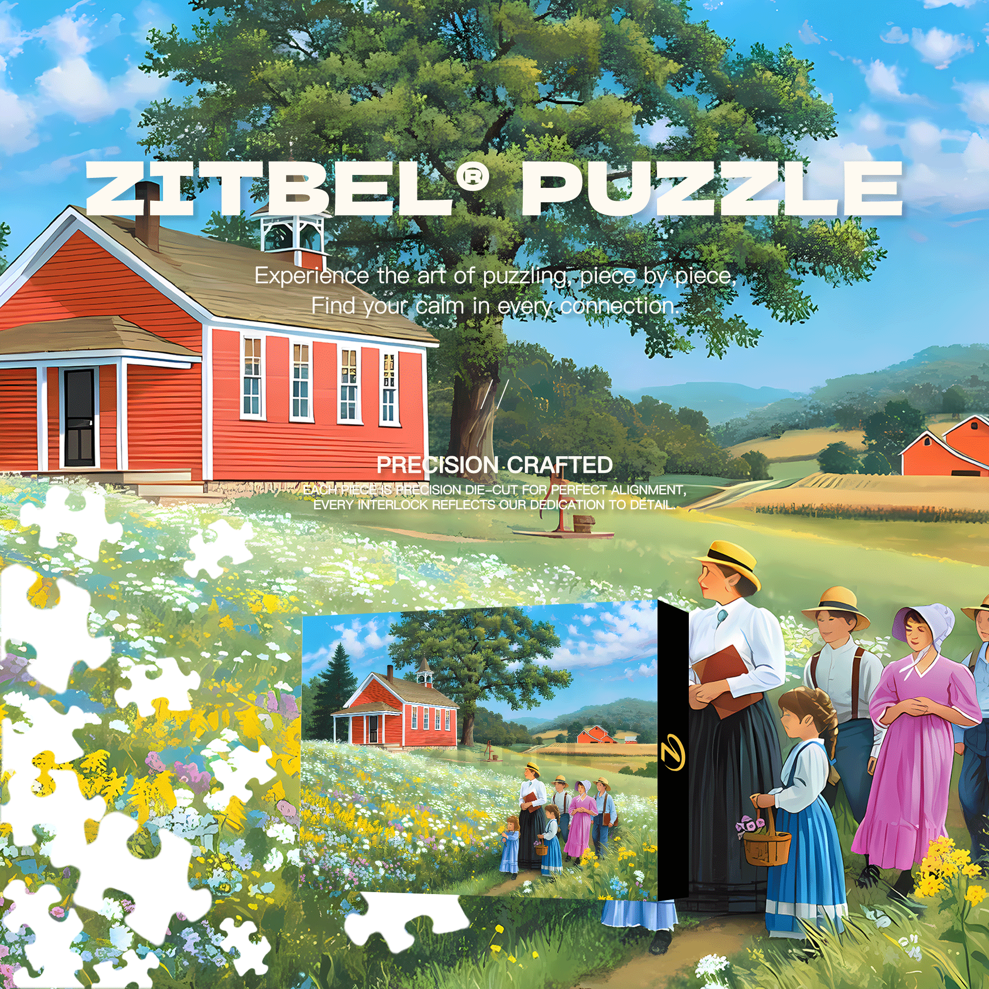 Field Trip 500pcs/1000pcs Jigsaw Puzzle, Scratch-Resistant, Interactive Family Game & Brain-Boosting DIY Decor, Perfect for Halloween, Christmas & New Year Gifts, Family Puzzle Game