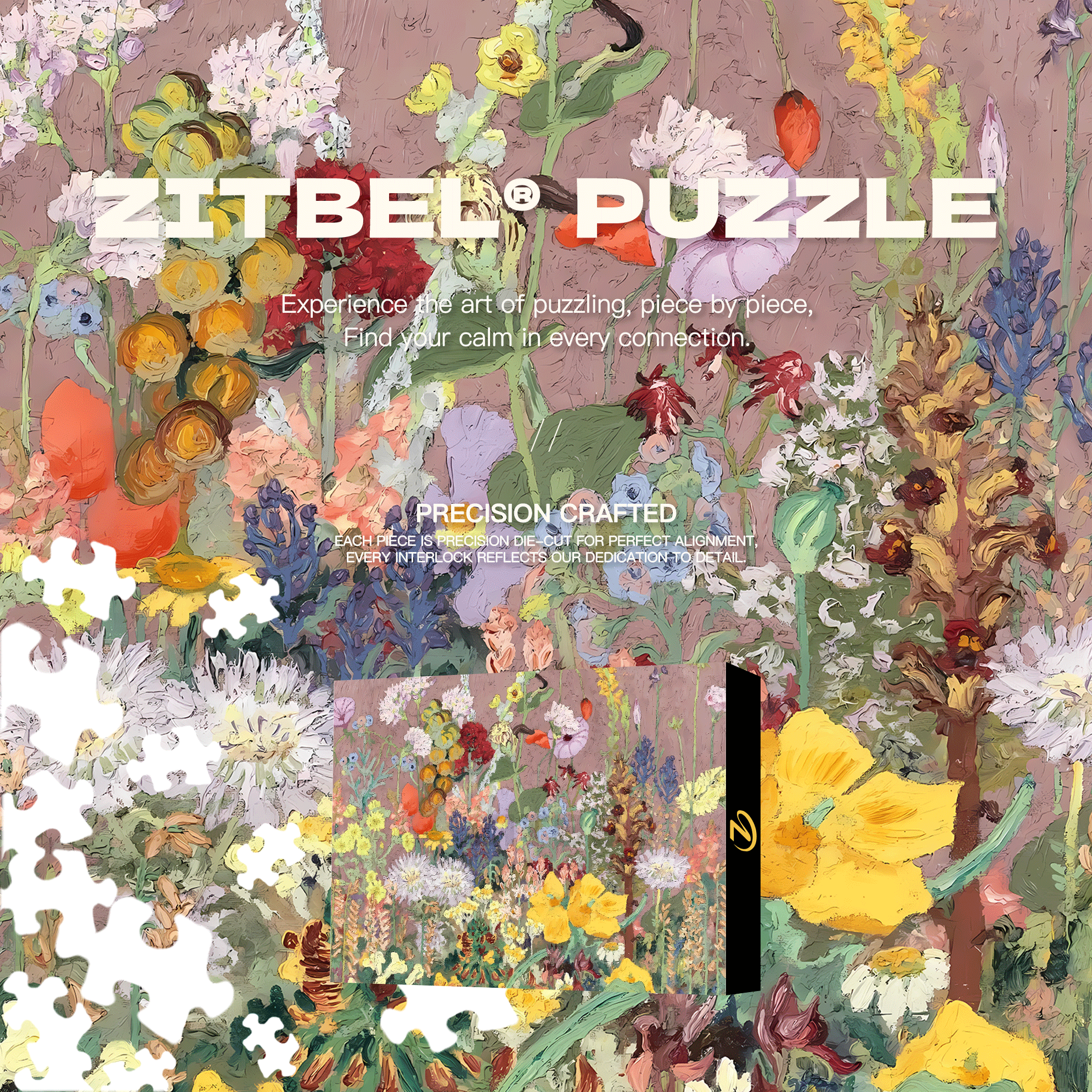 Flower Oil Painting 500pcs/1000pcs Jigsaw Puzzle, Scratch-Resistant, Interactive Family Game & Brain-Boosting DIY Decor, Perfect for Halloween, Christmas & New Year Gifts, Family Puzzle Game