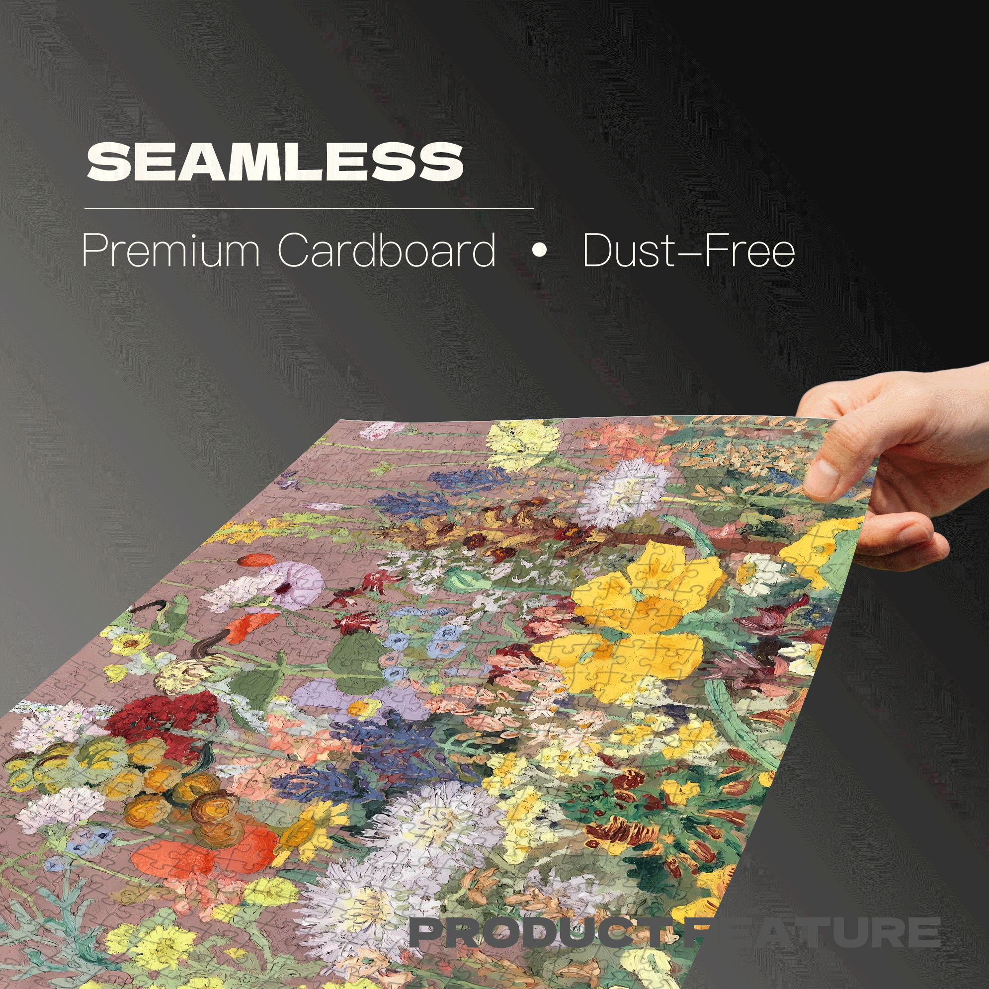 Flower Oil Painting 500pcs/1000pcs Jigsaw Puzzle, Scratch-Resistant, Interactive Family Game & Brain-Boosting DIY Decor, Perfect for Halloween, Christmas & New Year Gifts, Family Puzzle Game
