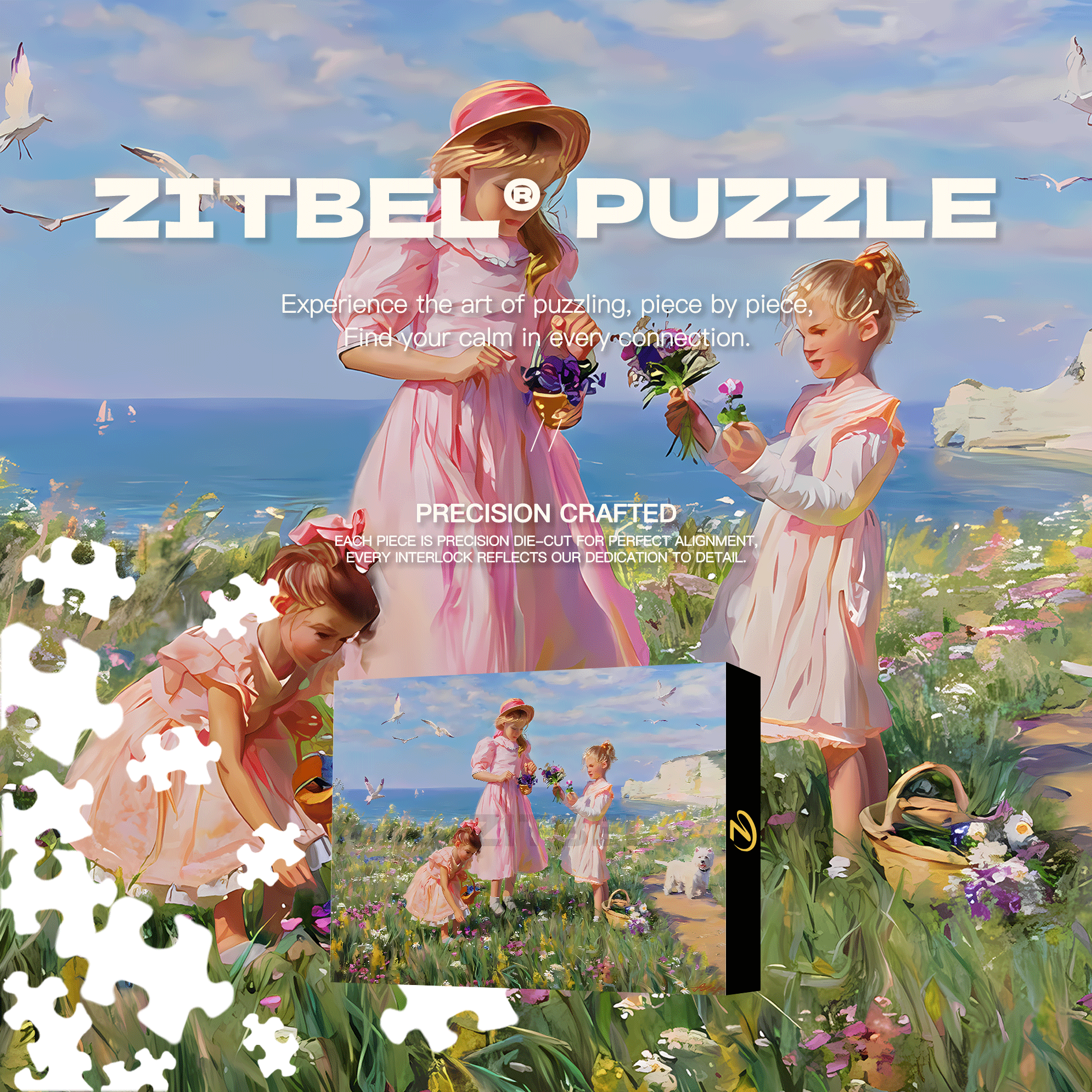Flowers for Mom 500pcs/1000pcs Jigsaw Puzzle, Scratch-Resistant, Interactive Family Game & Brain-Boosting DIY Decor, Perfect for Halloween, Christmas & New Year Gifts, Family Puzzle Game