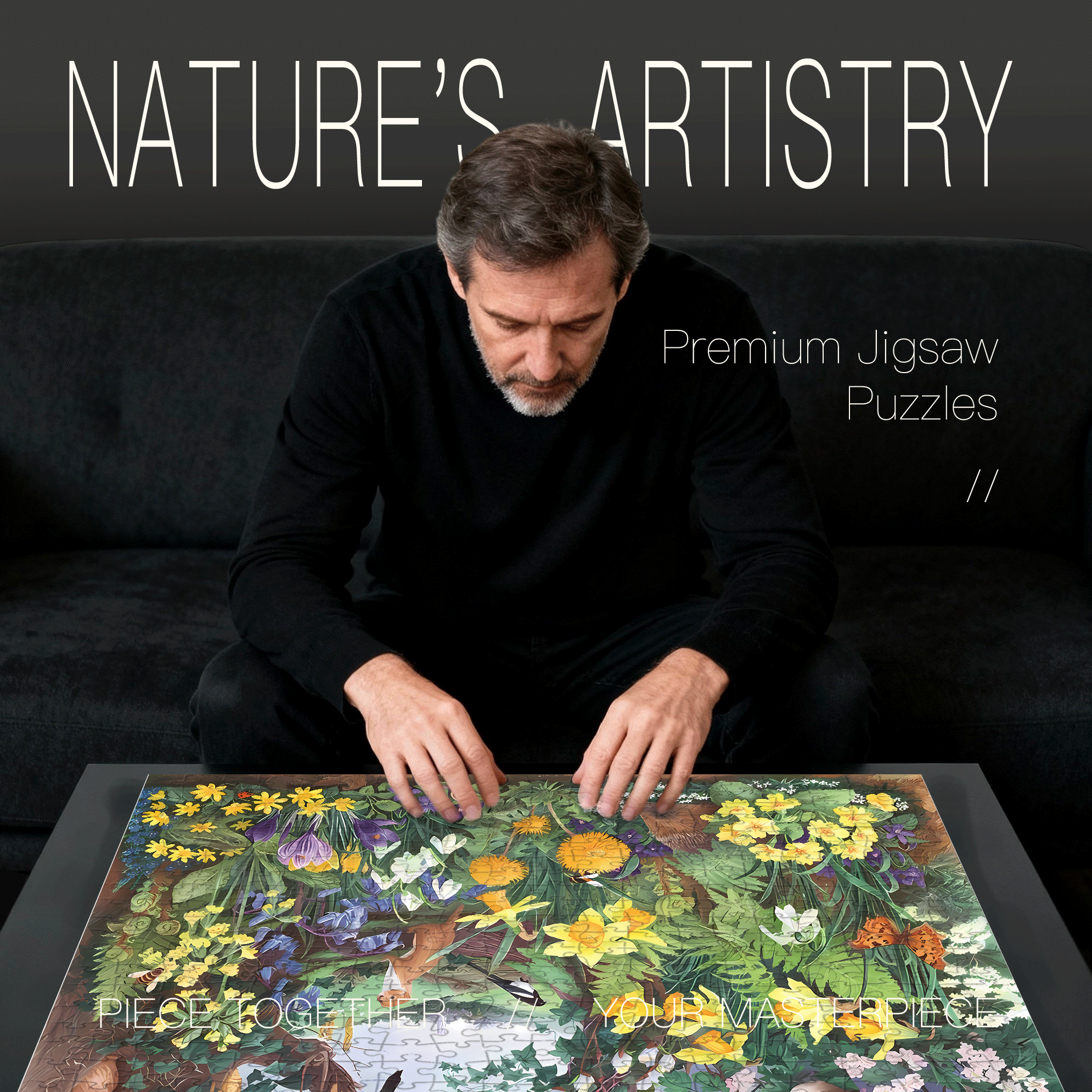 Forest Scene 500pcs/1000pcs Jigsaw Puzzle, Scratch-Resistant, Interactive Family Game & Brain-Boosting DIY Decor, Perfect for Halloween, Christmas & New Year Gifts, Family Puzzle Game