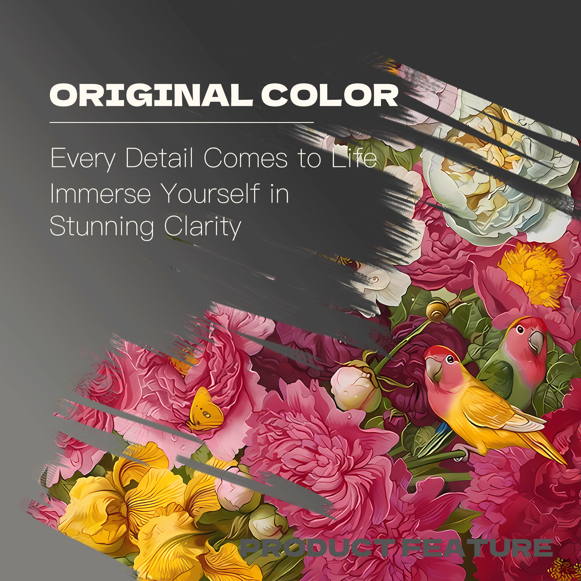Peony and Parrot 500pcs/1000pcs Jigsaw Puzzle, Scratch-Resistant, Interactive Family Game & Brain-Boosting DIY Decor, Perfect for Halloween, Christmas & New Year Gifts, Family Puzzle Game