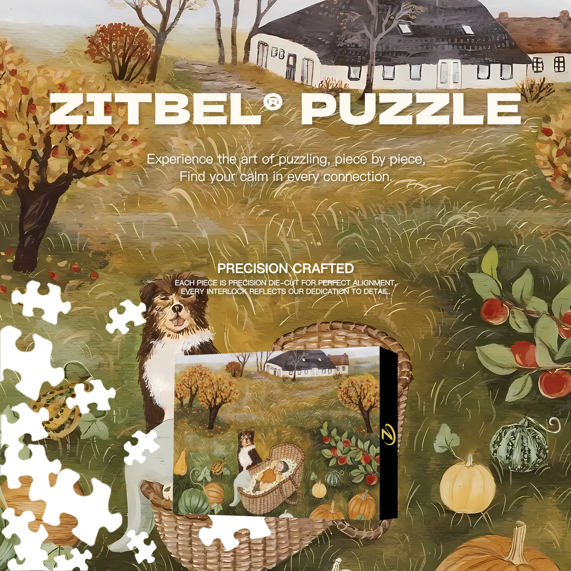 Slow Life Utopia 11 500pcs/1000pcs Jigsaw Puzzle, Scratch-Resistant, Interactive Family Game & Brain-Boosting DIY Decor, Perfect for Halloween, Christmas & New Year Gifts, Family Puzzle Game