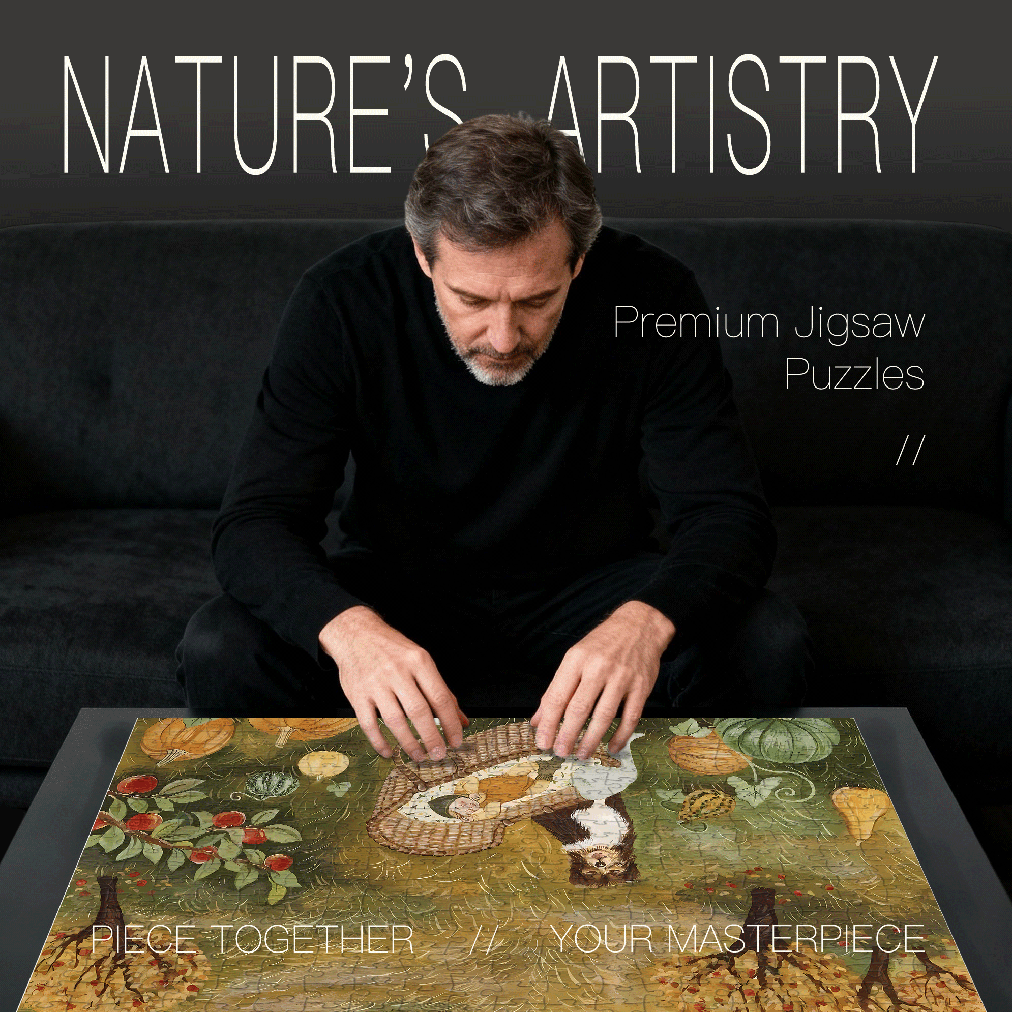 Slow Life Utopia 11 500pcs/1000pcs Jigsaw Puzzle, Scratch-Resistant, Interactive Family Game & Brain-Boosting DIY Decor, Perfect for Halloween, Christmas & New Year Gifts, Family Puzzle Game