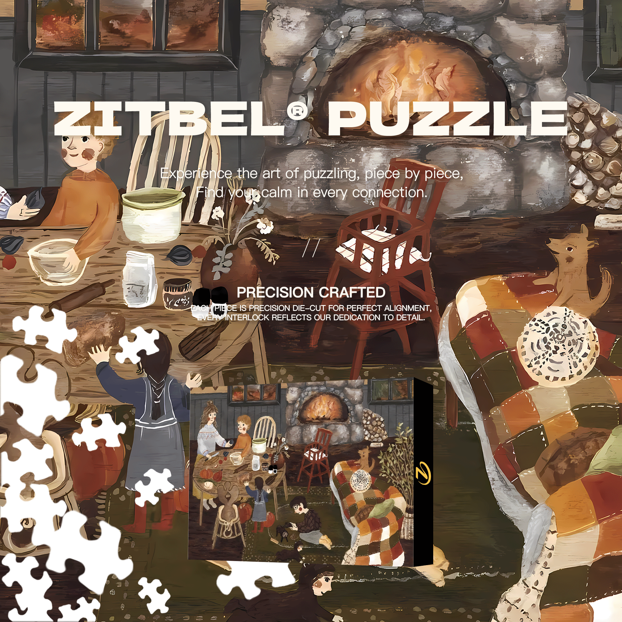 Slow Life Utopia 26 500pcs/1000pcs Jigsaw Puzzle, Scratch-Resistant, Interactive Family Game & Brain-Boosting DIY Decor, Perfect for Halloween, Christmas & New Year Gifts, Family Puzzle Game