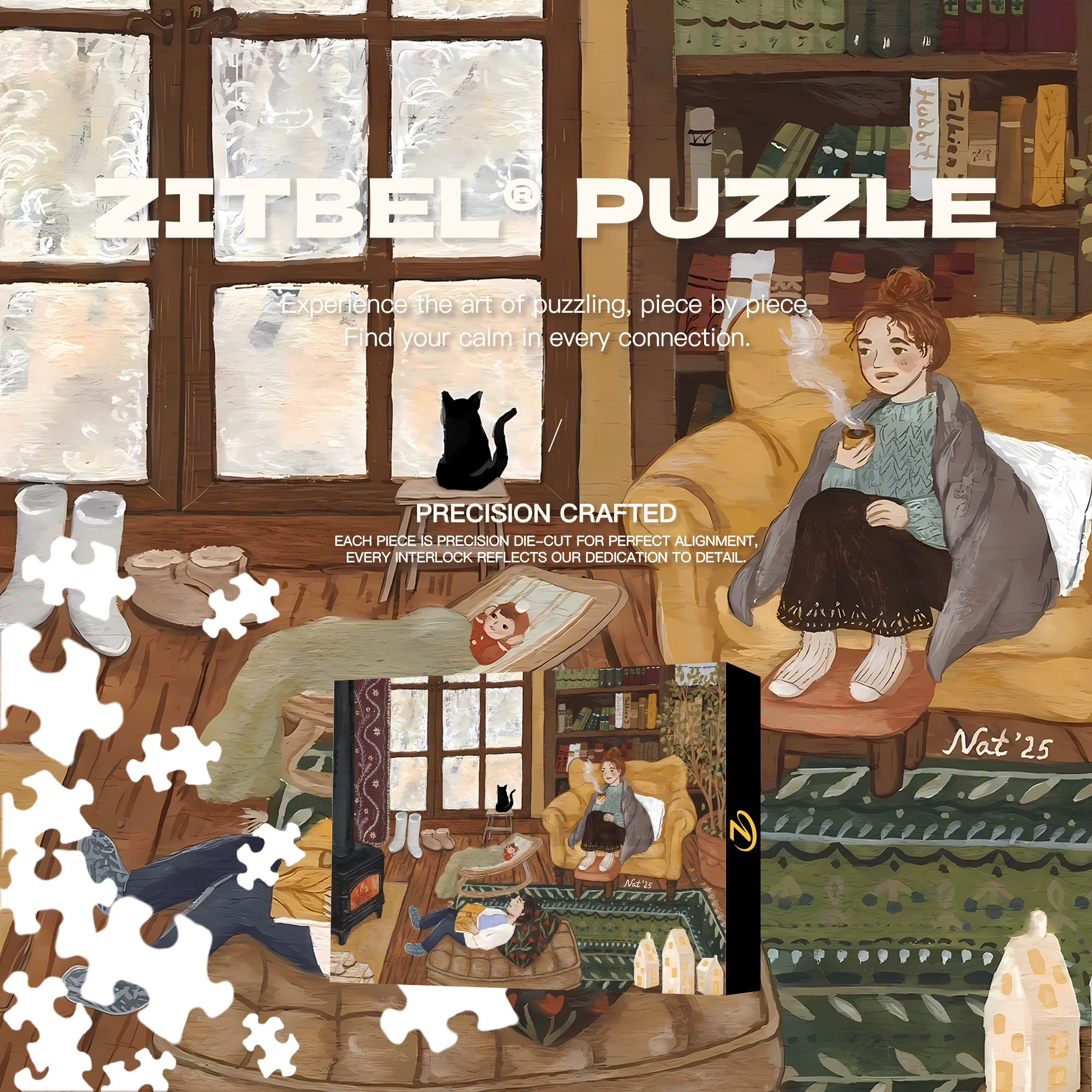 Slow Life Utopia 29 500pcs/1000pcs Jigsaw Puzzle, Scratch-Resistant, Interactive Family Game & Brain-Boosting DIY Decor, Perfect for Halloween, Christmas & New Year Gifts, Family Puzzle Game