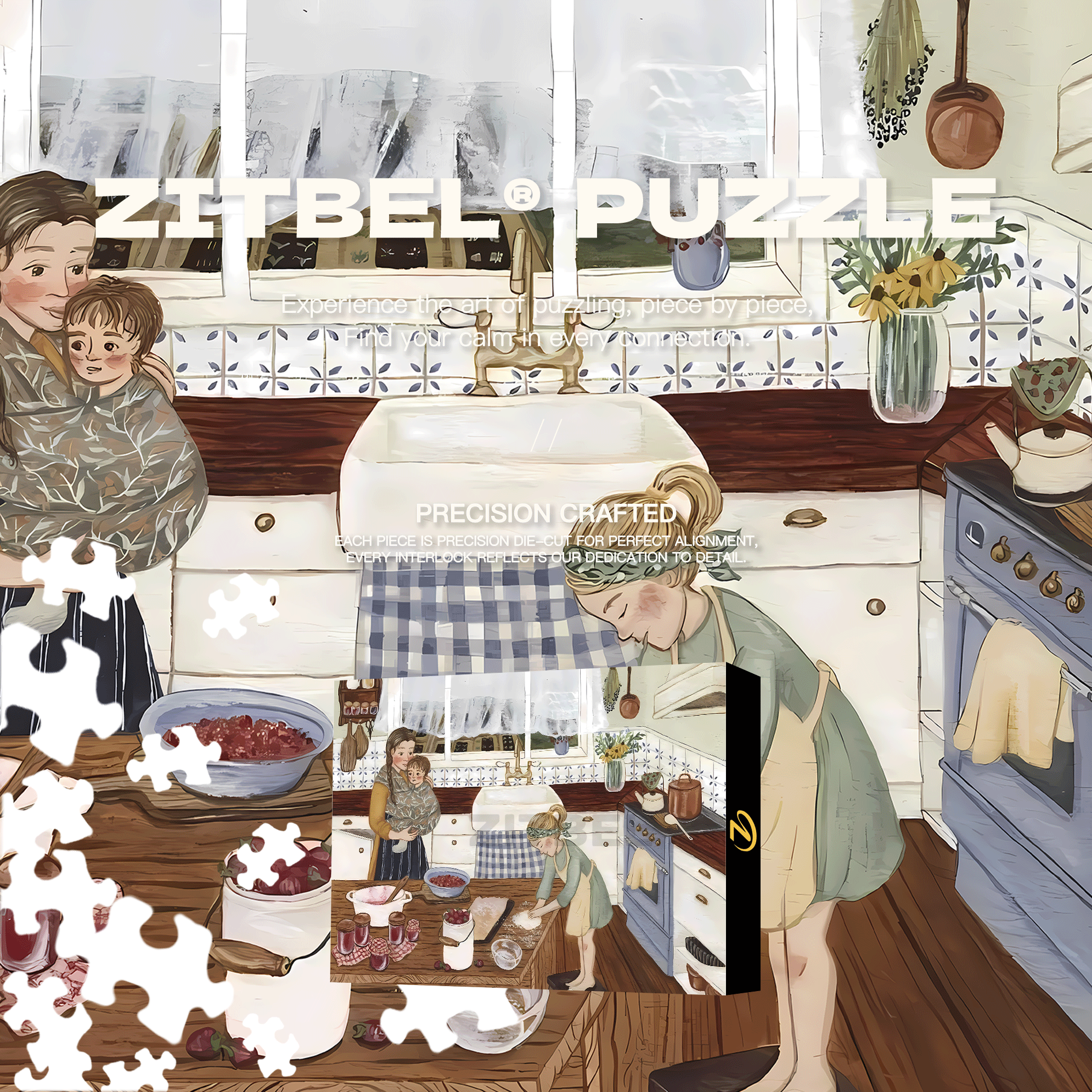 Slow Life Utopia 31 500pcs/1000pcs Jigsaw Puzzle, Scratch-Resistant, Interactive Family Game & Brain-Boosting DIY Decor, Perfect for Halloween, Christmas & New Year Gifts, Family Puzzle Game