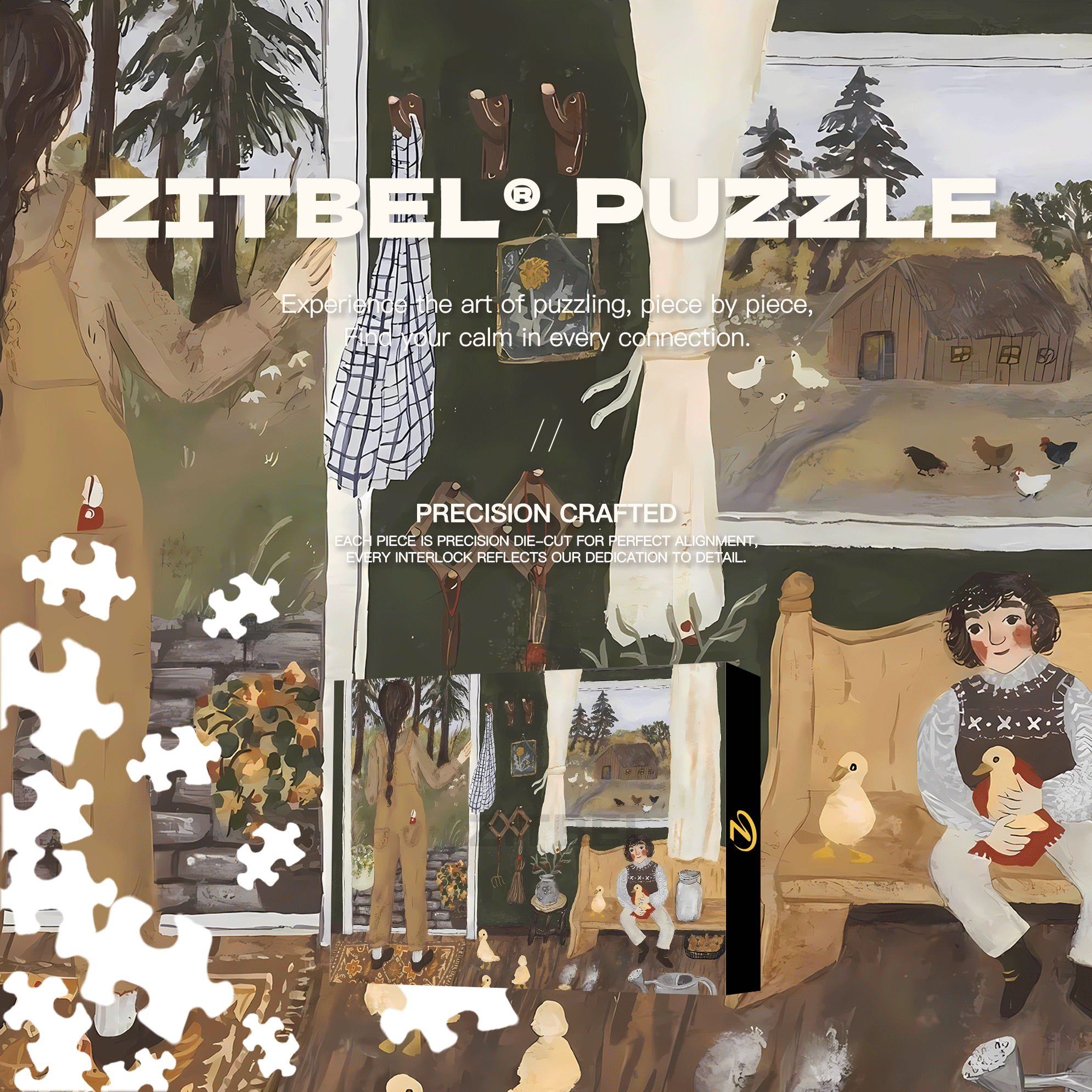 Slow Life Utopia 8 500pcs/1000pcs Jigsaw Puzzle, Scratch-Resistant, Interactive Family Game & Brain-Boosting DIY Decor, Perfect for Halloween, Christmas & New Year Gifts, Family Puzzle Game