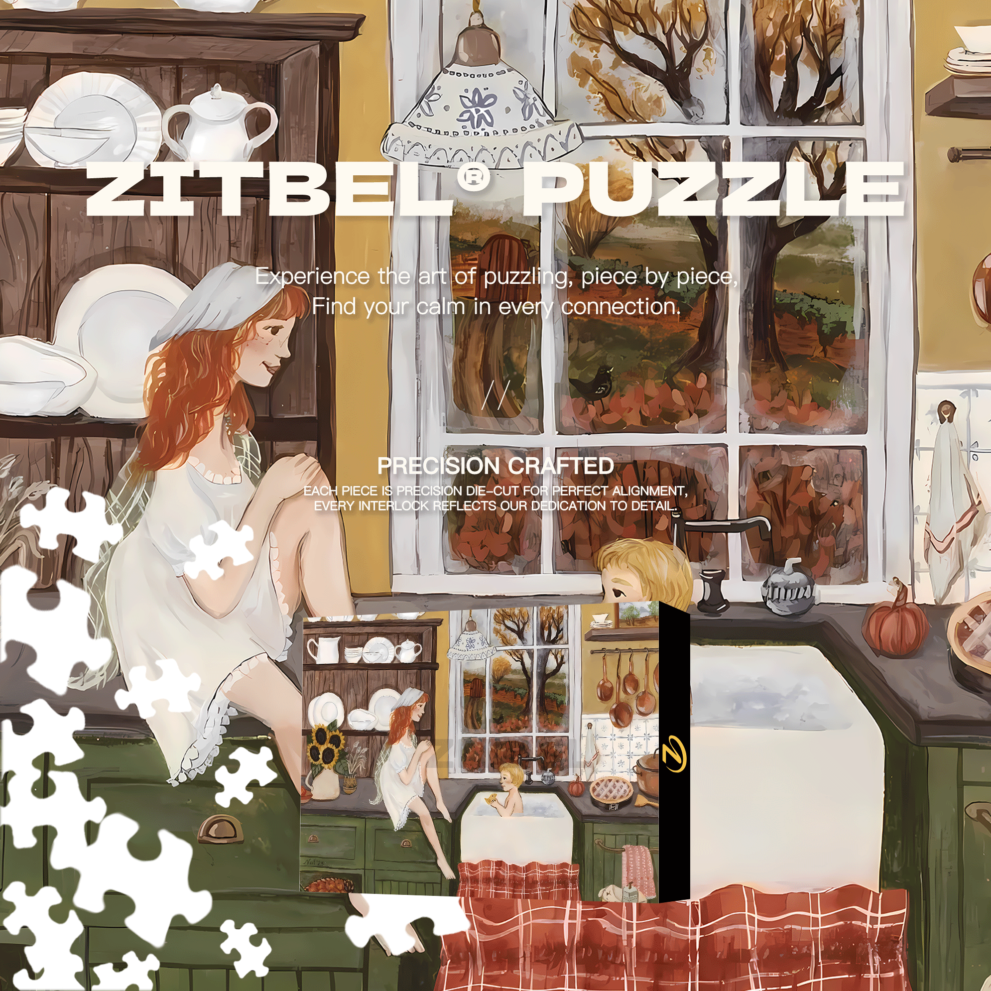 Slow Life Utopia 500pcs/1000pcs Jigsaw Puzzle, Scratch-Resistant, Interactive Family Game & Brain-Boosting DIY Decor, Perfect for Halloween, Christmas & New Year Gifts, Family Puzzle Game
