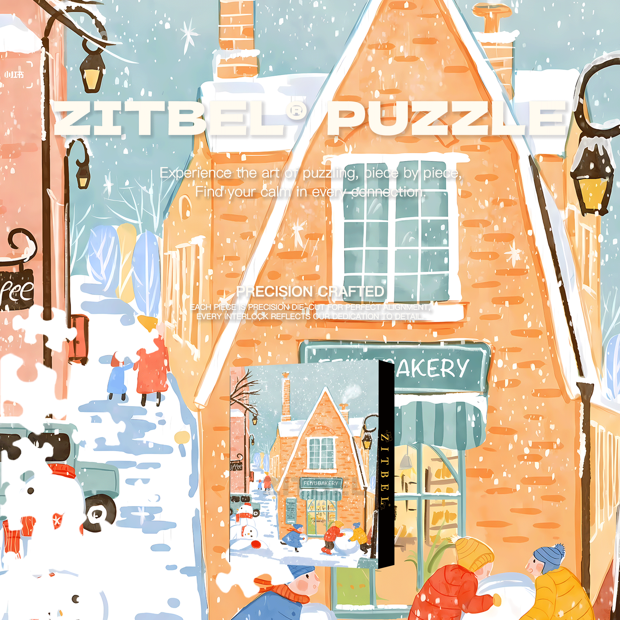Building A Snowman 500pcs/1000pcs Jigsaw Puzzle, Scratch-Resistant, Interactive Family Game & Brain-Boosting DIY Decor, Perfect for Halloween, Christmas & New Year Gifts, Family Puzzle Game