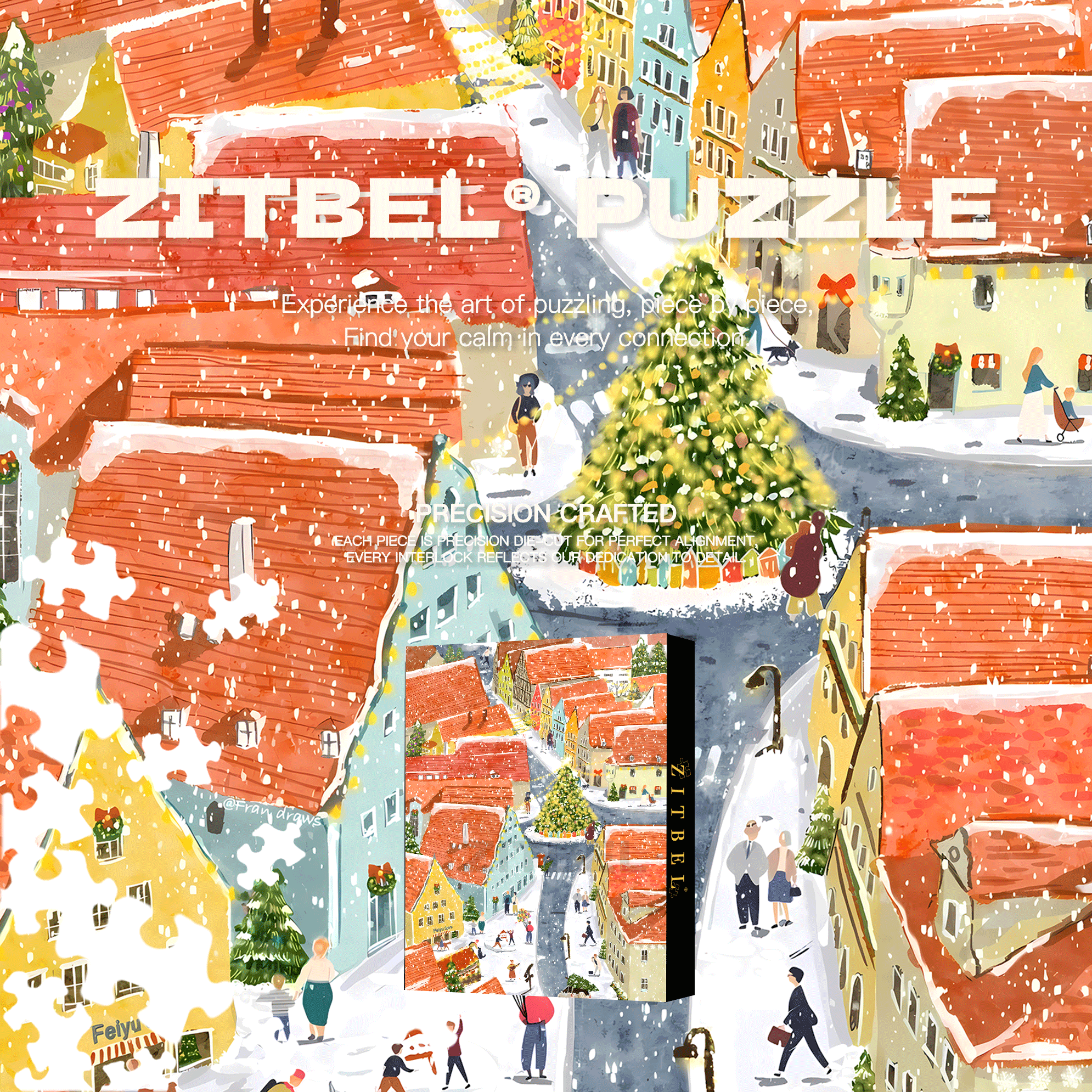 Christmas Overture 500pcs/1000pcs Jigsaw Puzzle, Scratch-Resistant, Interactive Family Game & Brain-Boosting DIY Decor, Perfect for Halloween, Christmas & New Year Gifts, Family Puzzle Game