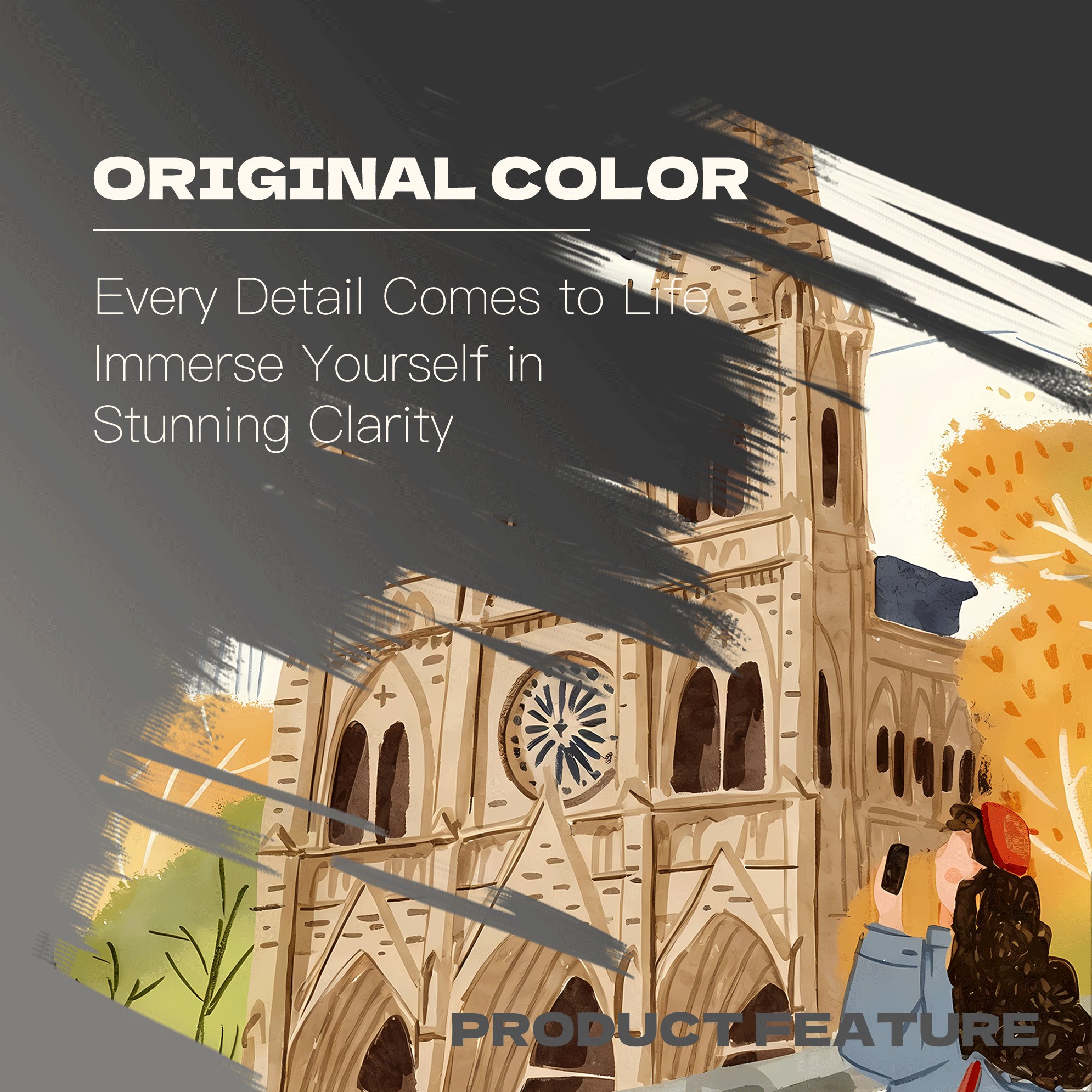 Church in Autumn 500pcs/1000pcs Jigsaw Puzzle, Scratch-Resistant, Interactive Family Game & Brain-Boosting DIY Decor, Perfect for Halloween, Christmas & New Year Gifts, Family Puzzle Game