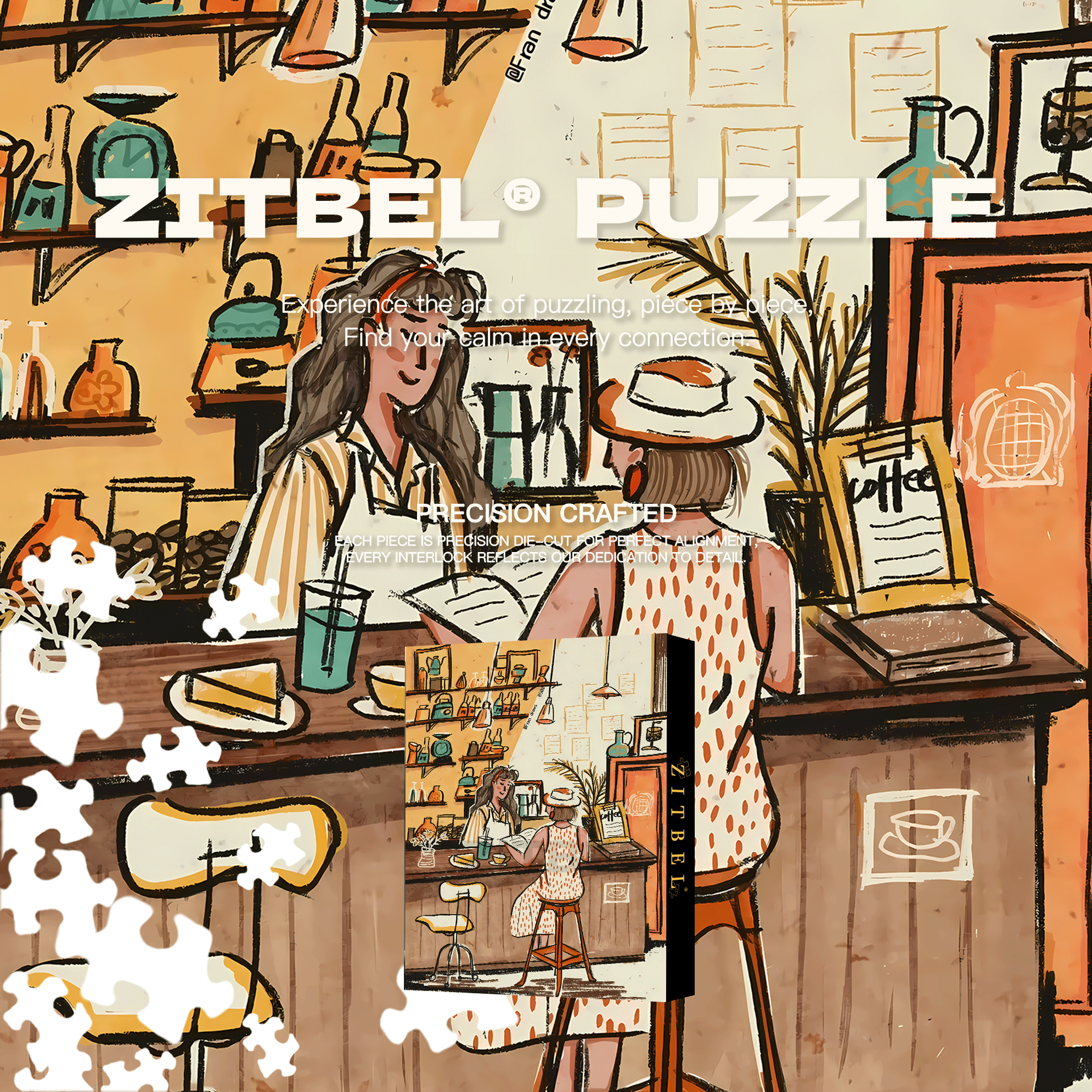 City Sketch 3 500pcs/1000pcs Jigsaw Puzzle, Scratch-Resistant, Interactive Family Game & Brain-Boosting DIY Decor, Perfect for Halloween, Christmas & New Year Gifts, Family Puzzle Game