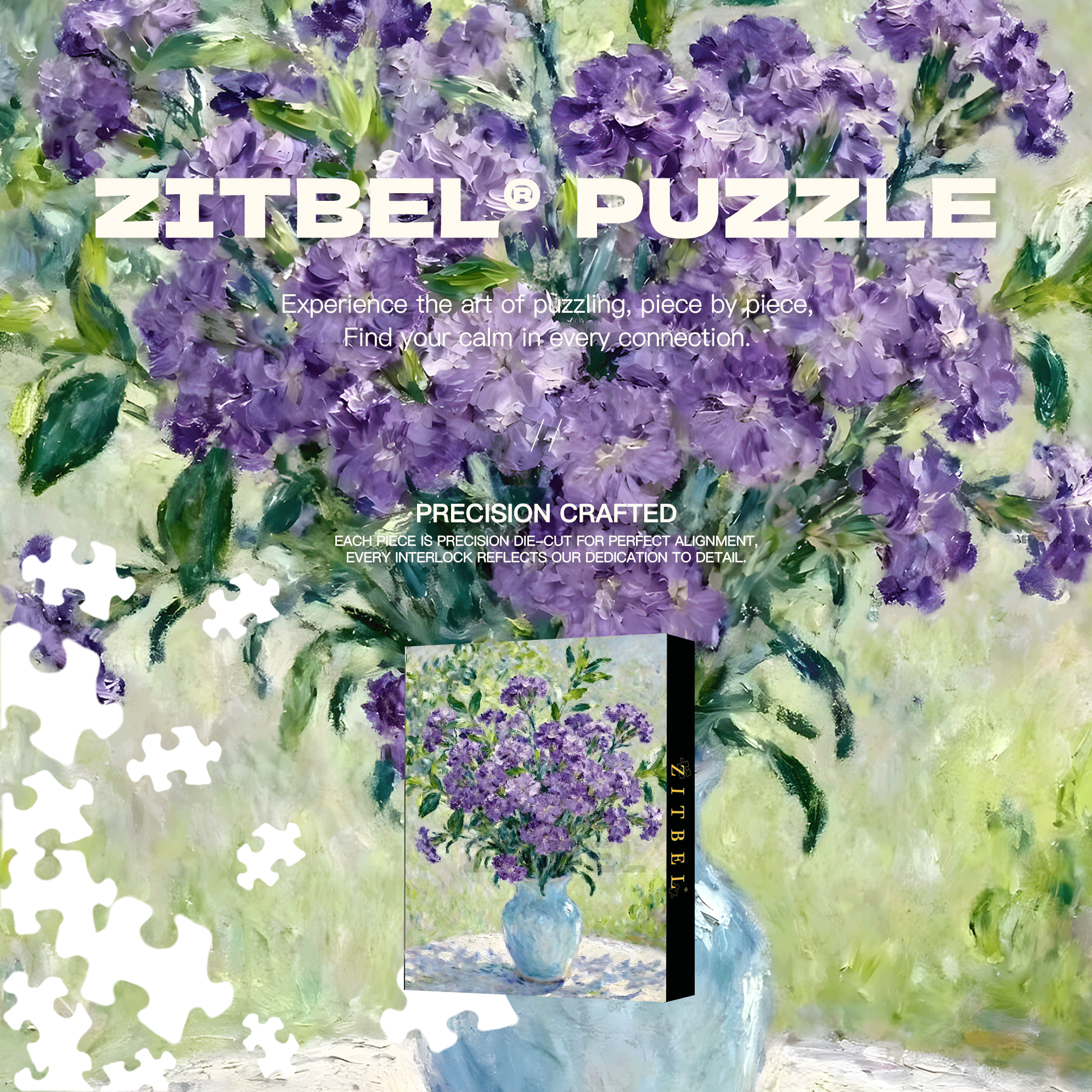 Flower Sketching 2 500pcs/1000pcs Jigsaw Puzzle, Scratch-Resistant, Interactive Family Game & Brain-Boosting DIY Decor, Perfect for Halloween, Christmas & New Year Gifts, Family Puzzle Game