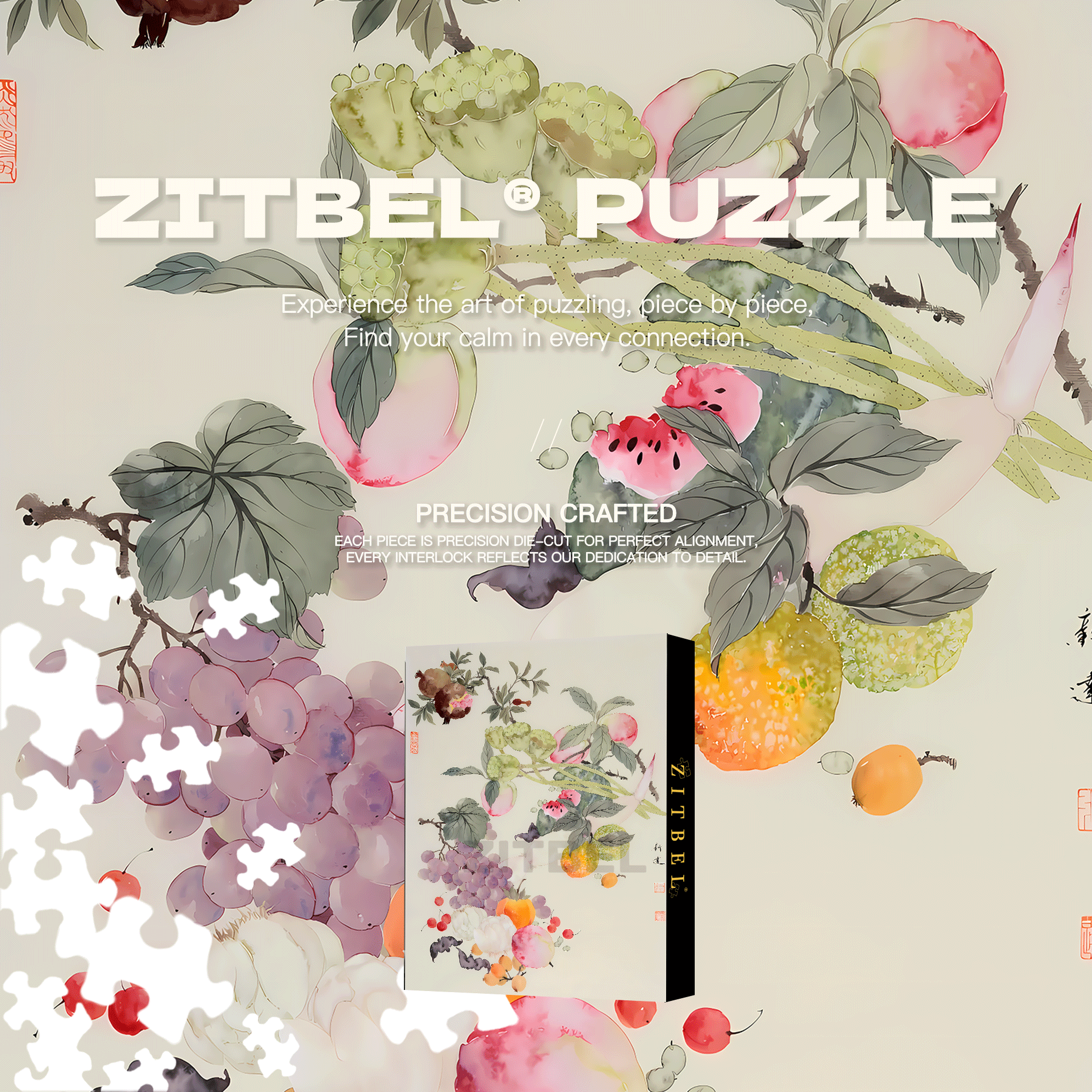 Fruit And Vegetable Pictures 3 500pcs/1000pcs Jigsaw Puzzle, Scratch-Resistant, Interactive Family Game & Brain-Boosting DIY Decor, Perfect for Halloween, Christmas & New Year Gifts, Family Puzzle Game